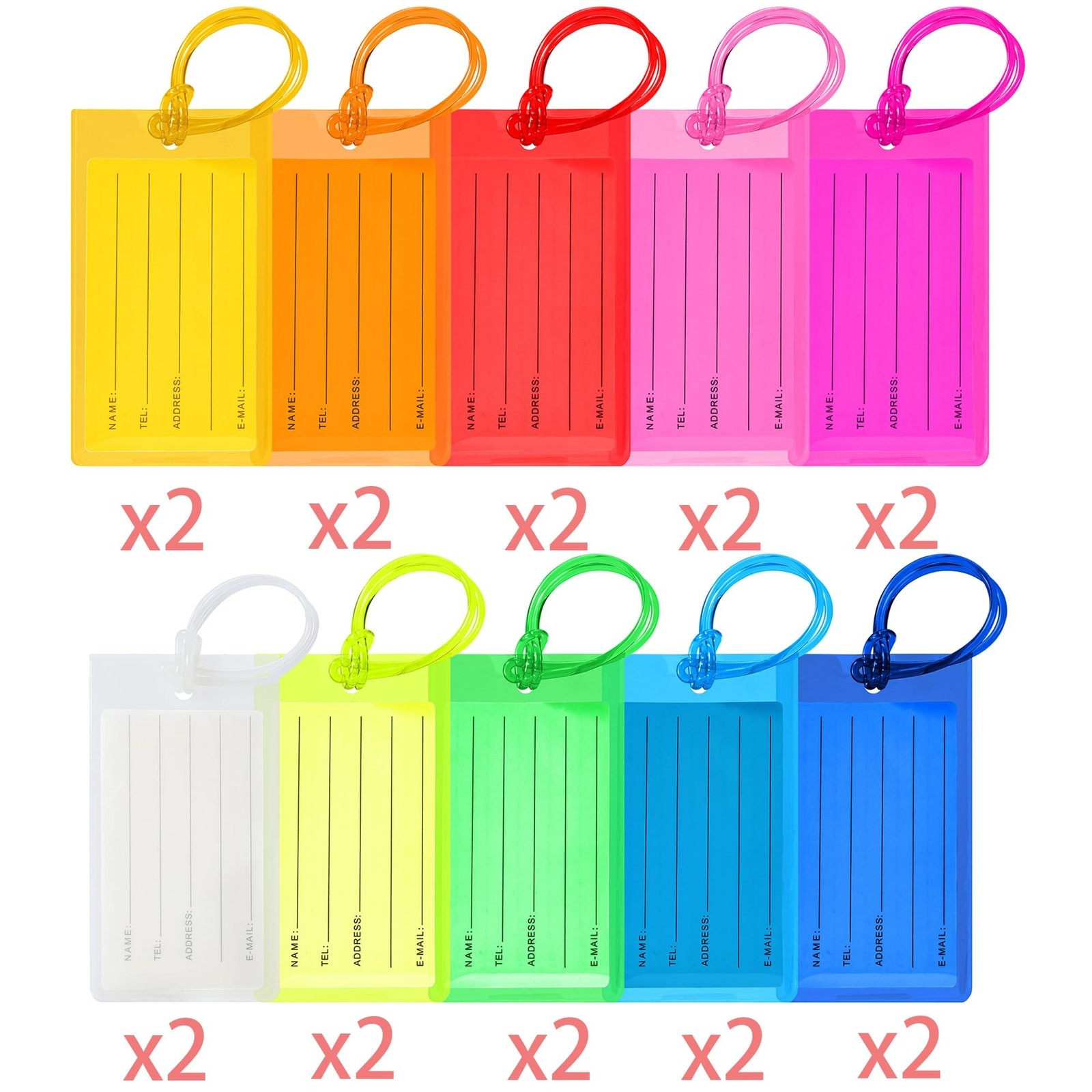 20 Pack Luggage Tags for Suitcases, Airplane Travel Essentials | Internationa…