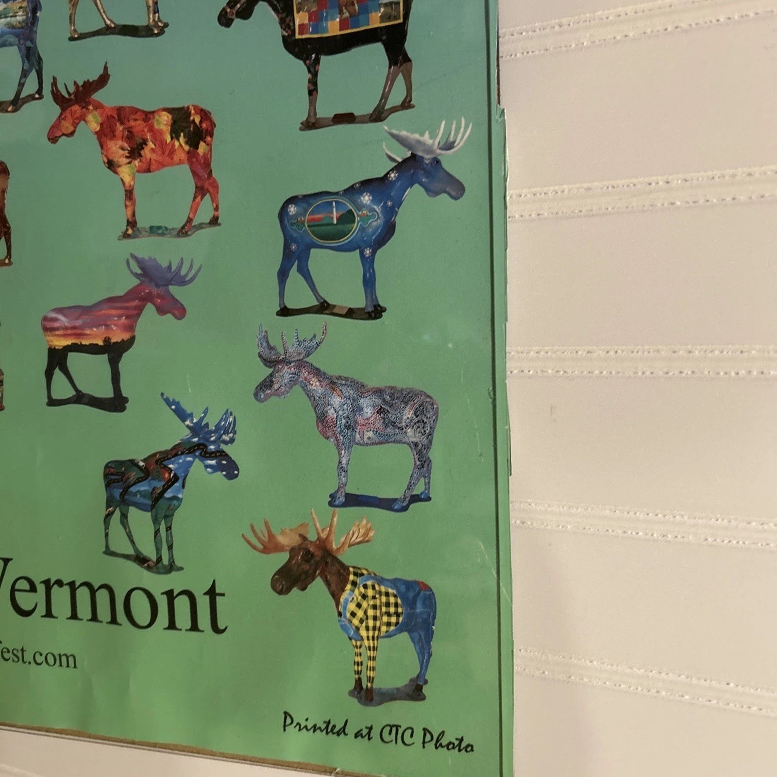 MOOSEFEST Re- Listed Bennington Vermont 2005 T Poster 20x 30 Colorful Moose