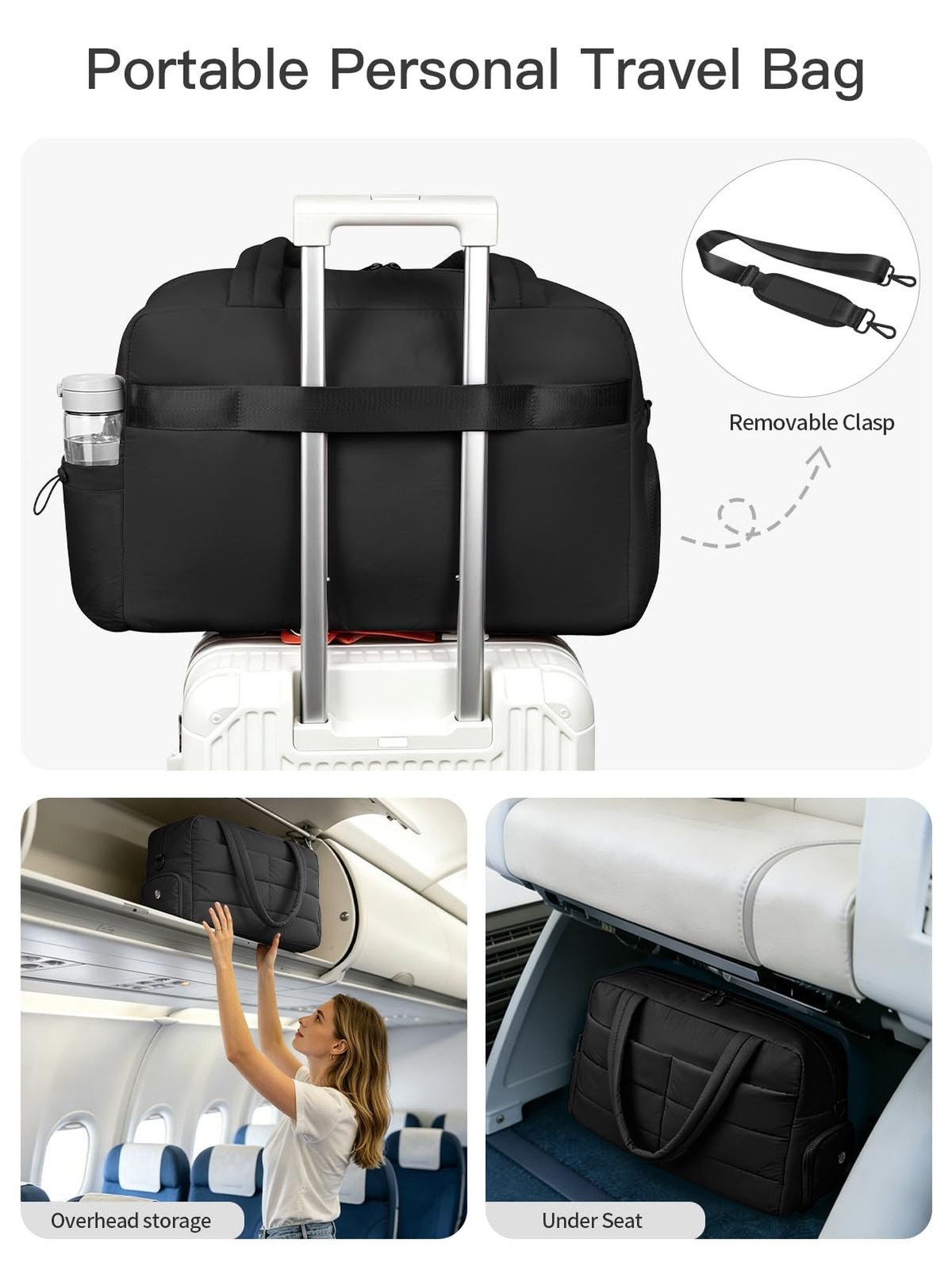 Gitus Carry On Duffle Gym Bag for Women Puffer Weekender Overnight Duffel Bag…