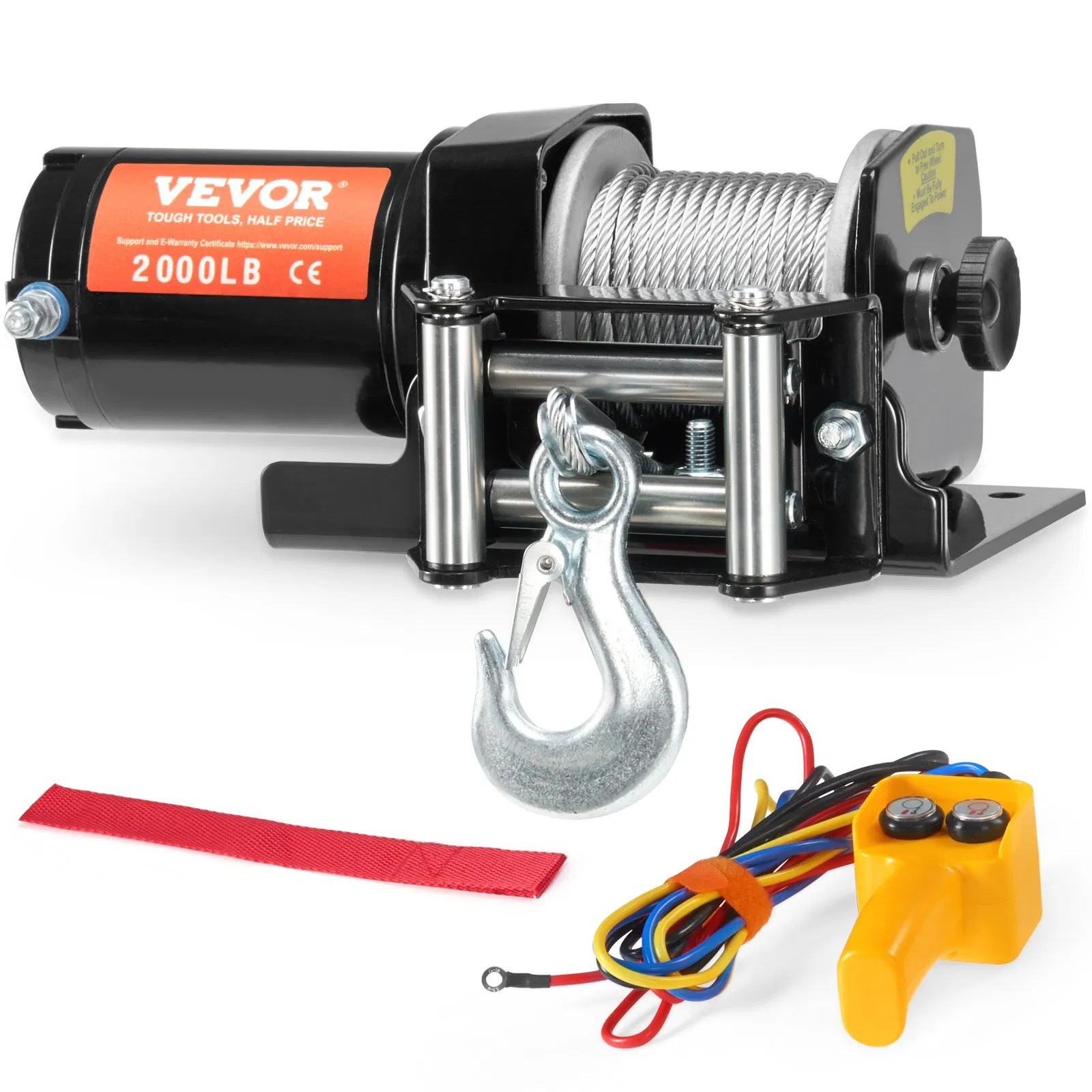 Electric Winch, 2000 lb Line Pull Capacity, 12V DC ATV/UTV Winch with ?&brvbar;5