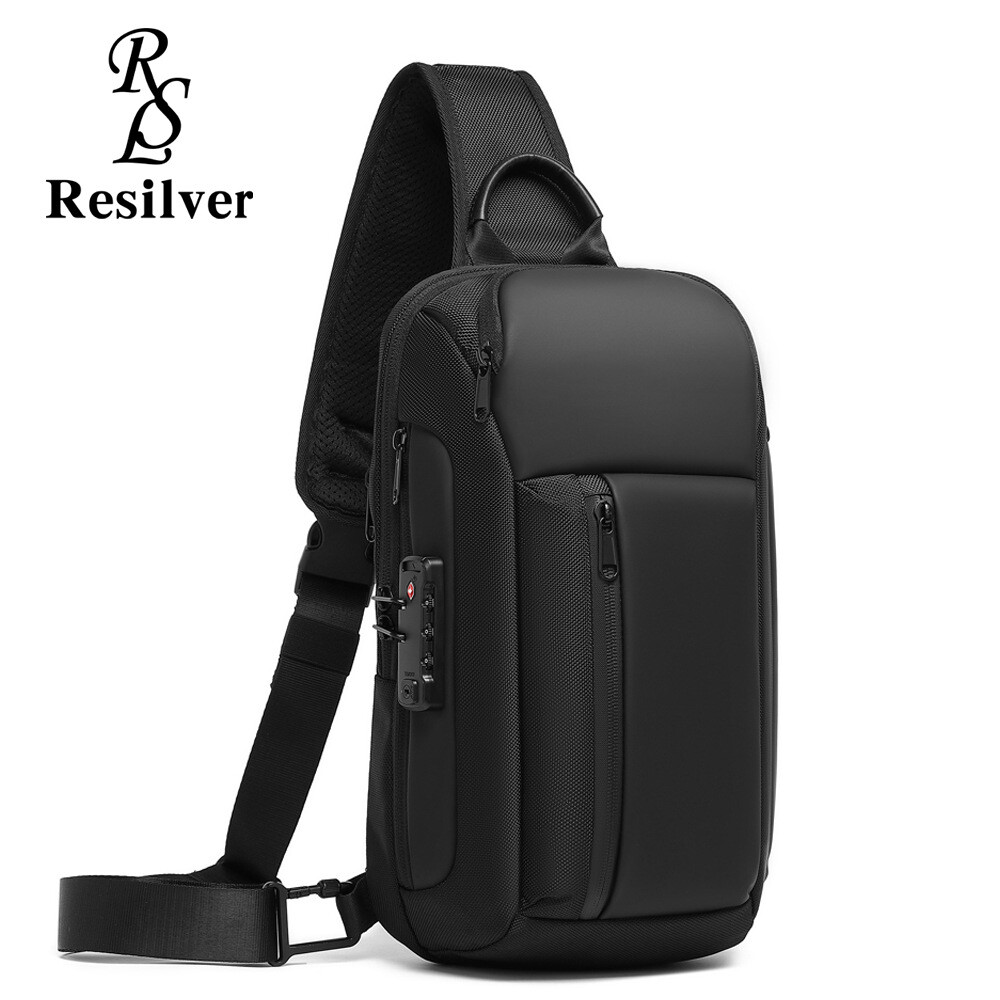 Crossbody bag Men’s shoulder bag TSA combination lock Anti-theft breast bag