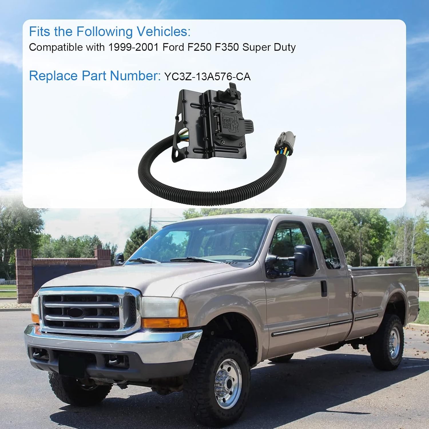 4 & 7 Pin Trailer Tow Wiring Harness Plug Compatible with 1999-2001 Ford F250