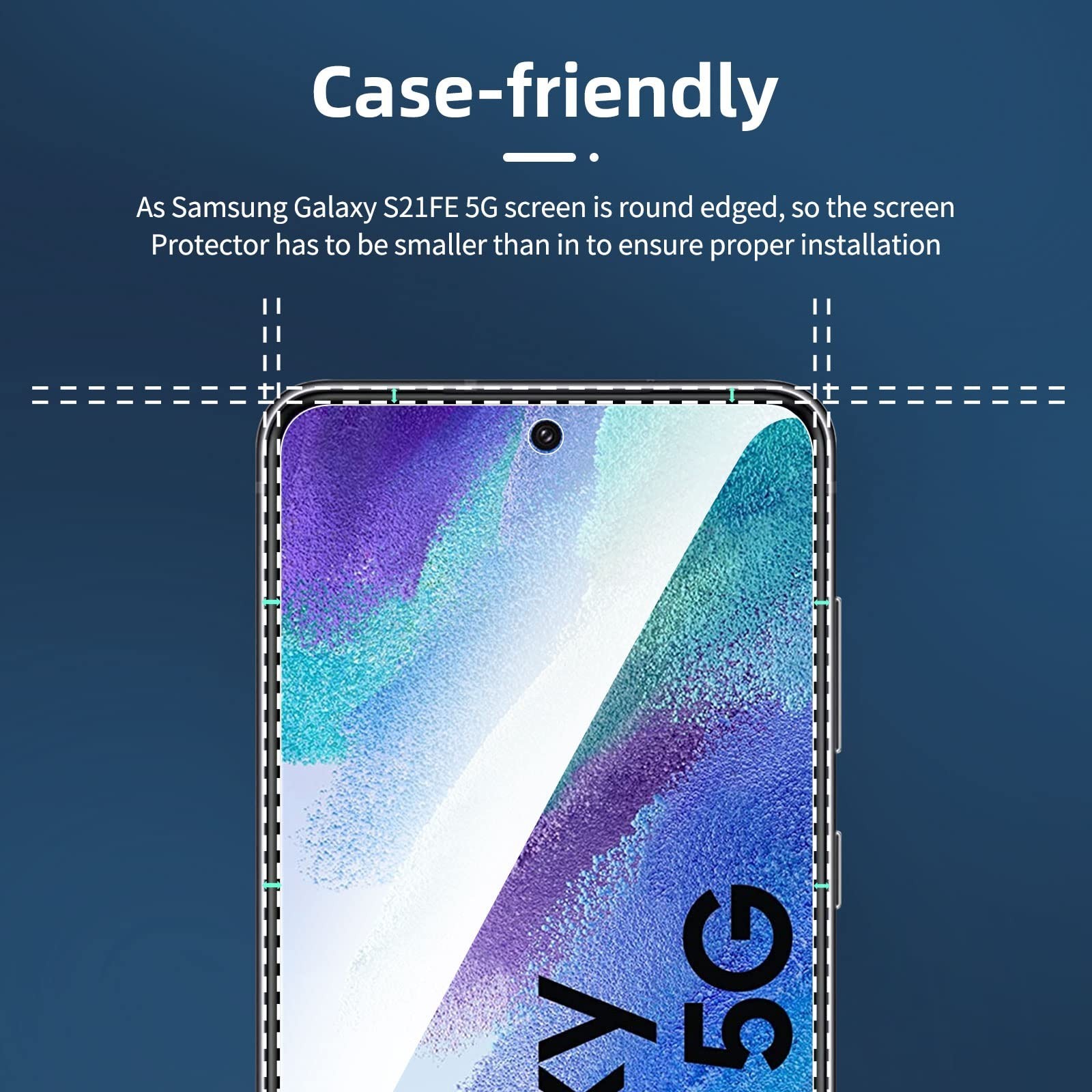 NEW’C 3 Pack Designed for Samsung Galaxy S21 FE 5G Screen Protector Tempered …