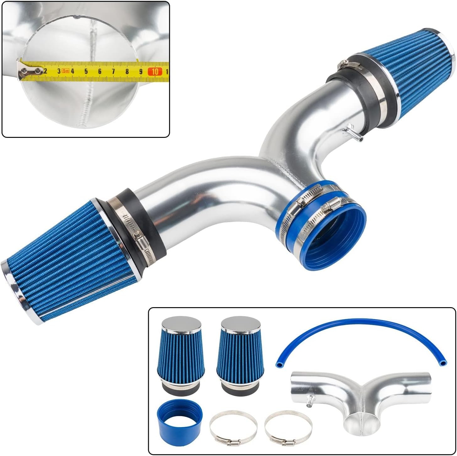 Cold Air Intake Kit with Filter Heat Shield for Grand Cherokee 1999-2004 4.7L