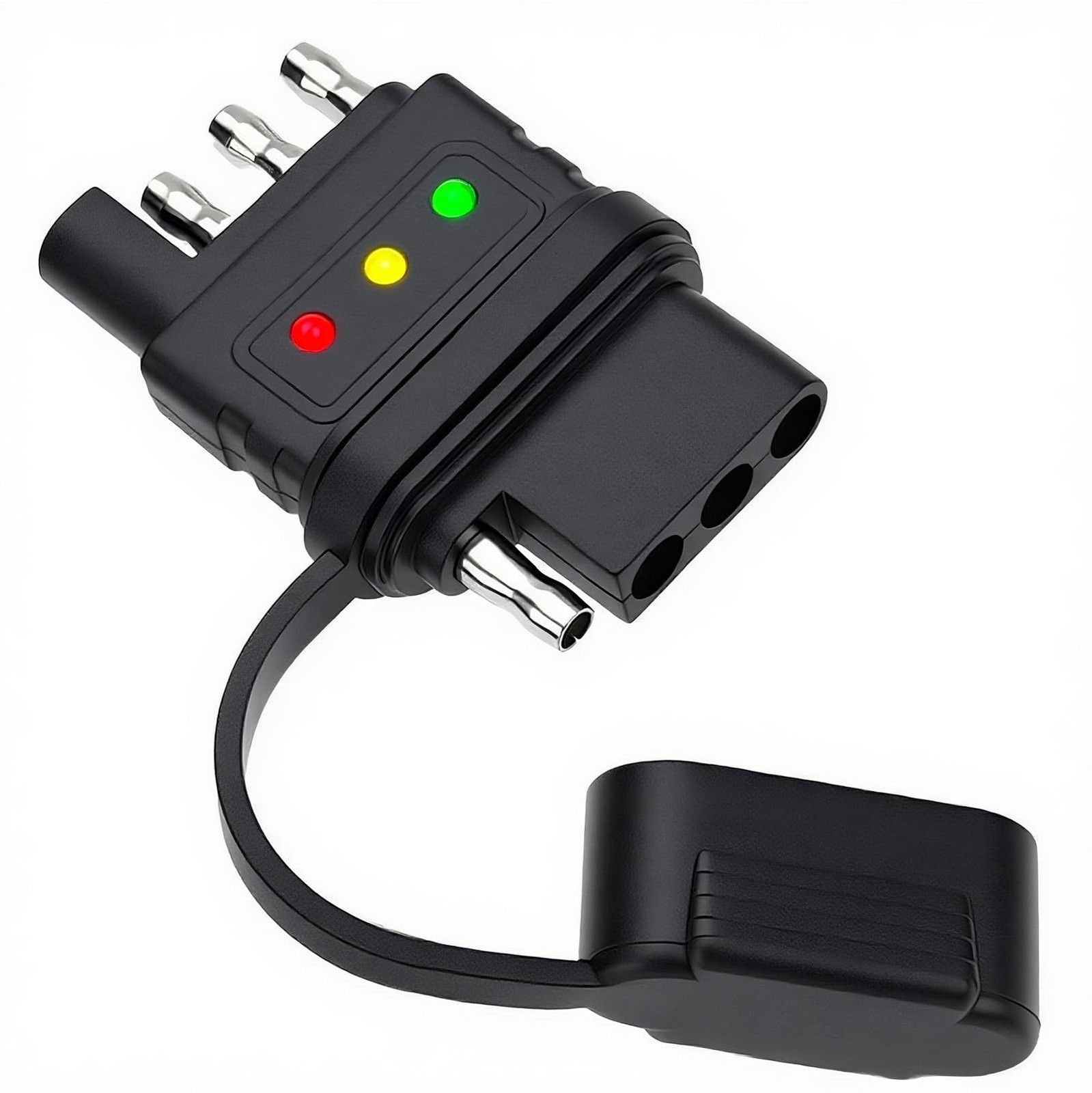 4-Way Flat Trailer Wiring Tester – 4 Pin Male & Female Trailer Light Tester w…