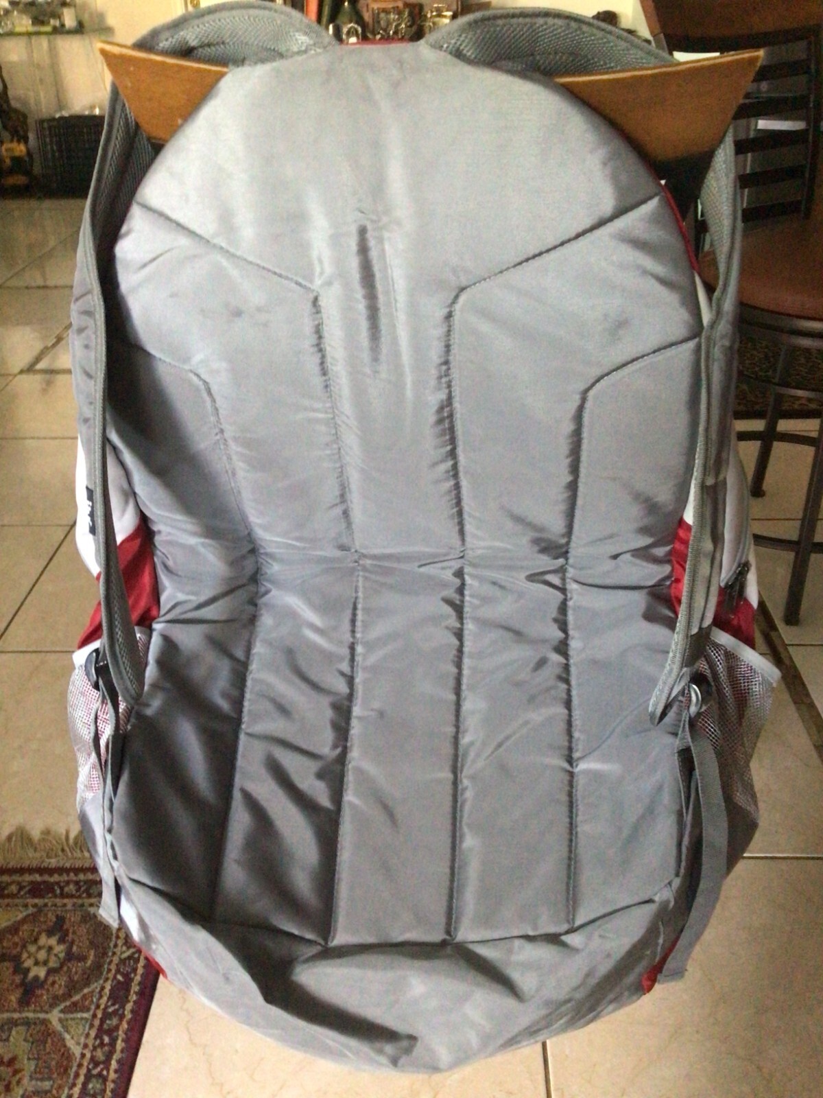 Jansport Bag Lightweight Oversized Backpack Travel Hiking Unisex Red & Gray
