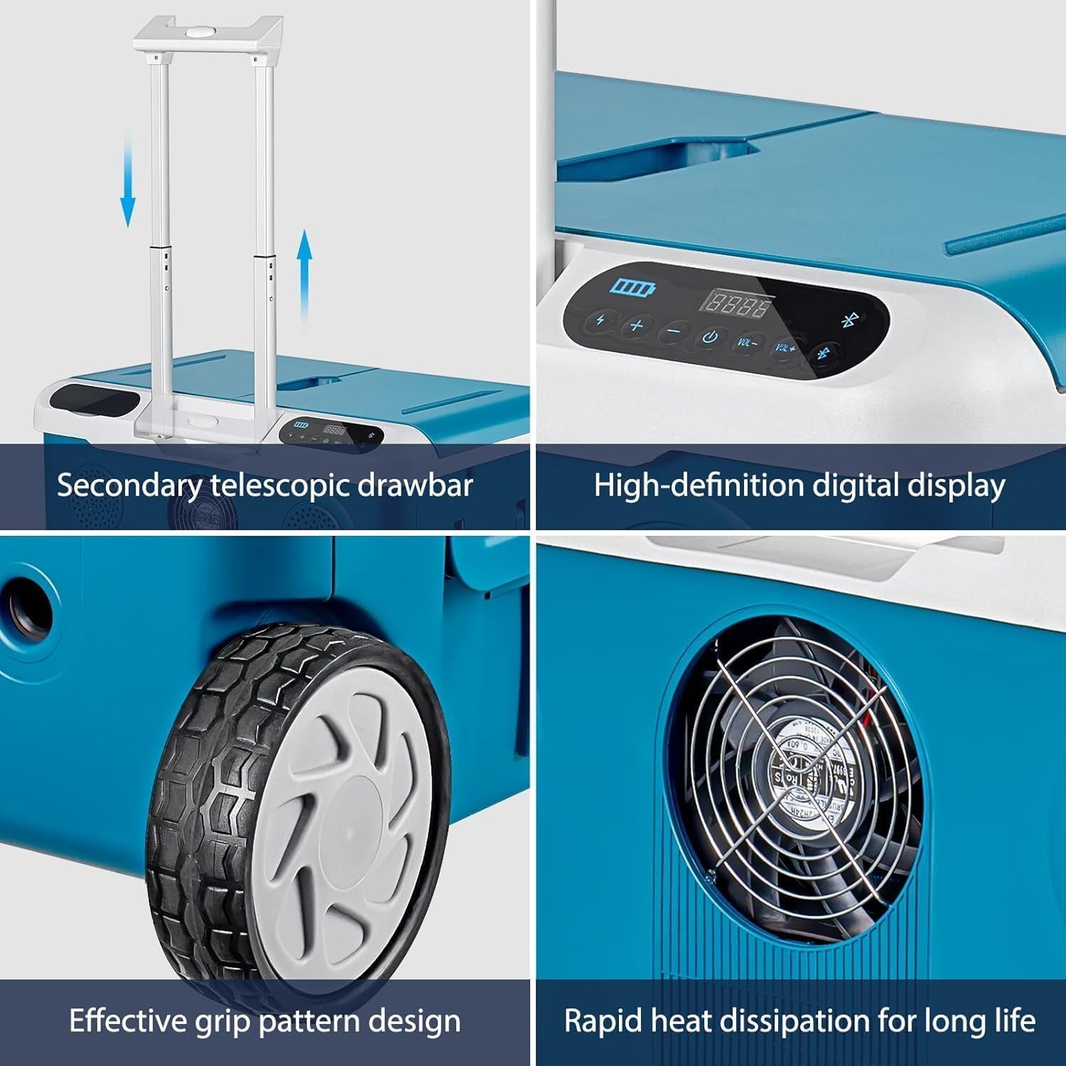 AAOBOSI 40QT Car Fridge Bluetooth Speaker Wheels