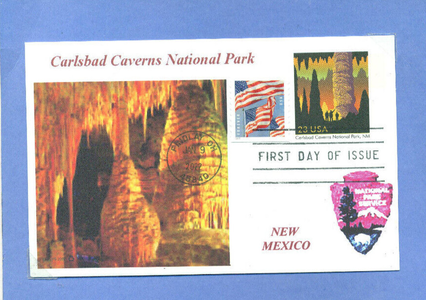 CARLSBAD CAVERNS NATIONAL PARK New Mexico,Postal # UX-381 Color Photo Flag F Day
