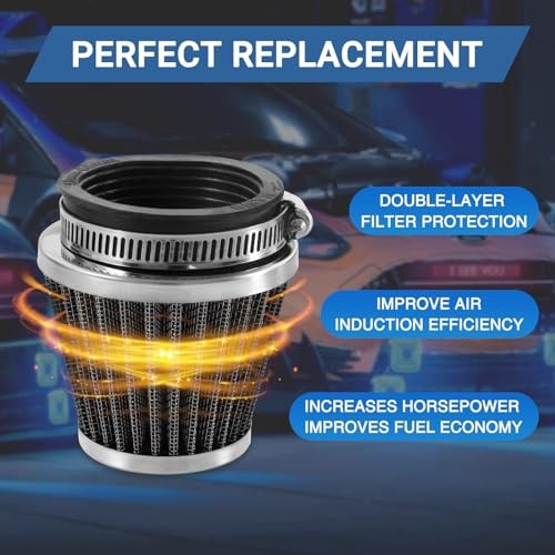 Cold Air Intake Filter for Motorcycle Turbo Vent Breather Air Intake Black 52mm