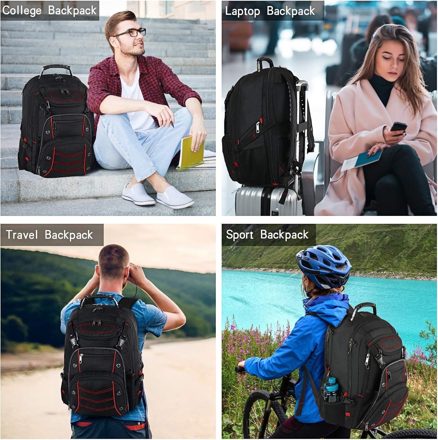 18.4 Laptop Backpack for Men, 55L Extra Large Gaming Laptops Backpack,TSA Fri…