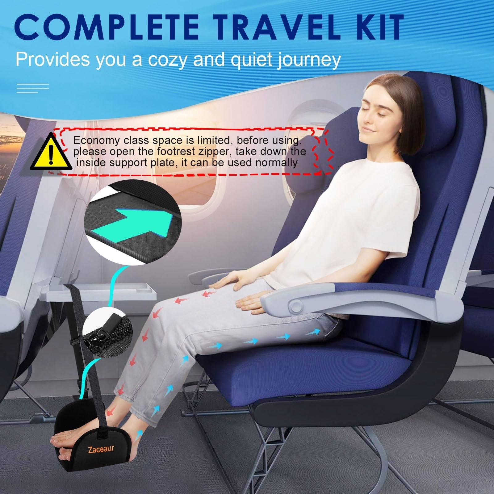 Airplane Foot Hammock – Anti Slip Foot Hammock for Plane Travel to Relax Your…