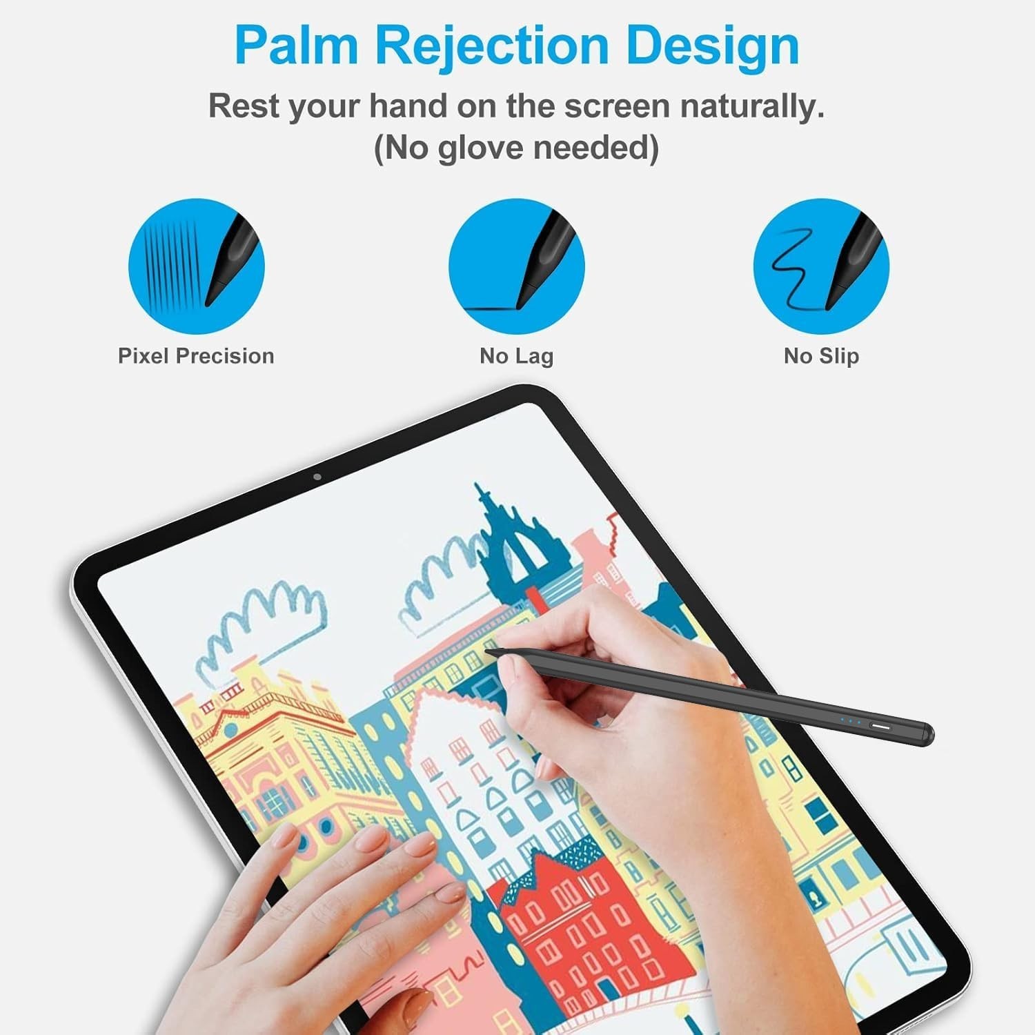 【2Pack】Stylus Pencil for iPad 2018-2026 A16 11/10/9/8/7/6,Mini A17