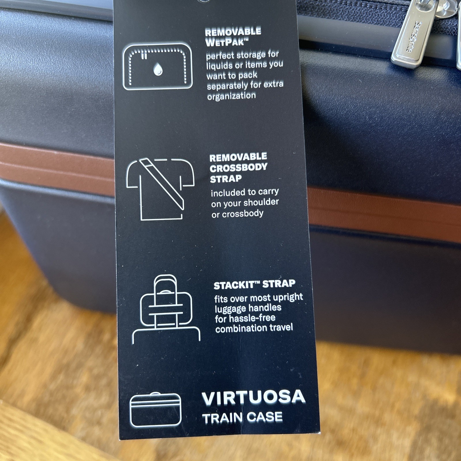 Samsonite Virtuosa Hardside Train Case Crossbody Travel Strap Makeup Sling Bag