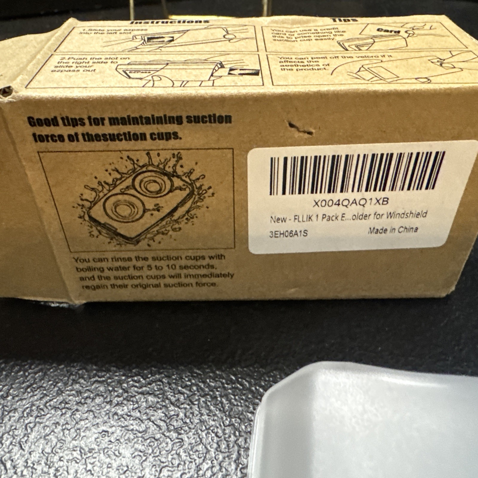 EZ Pass Holder for Windshield w/ Strong Suction Cups. New Open Box