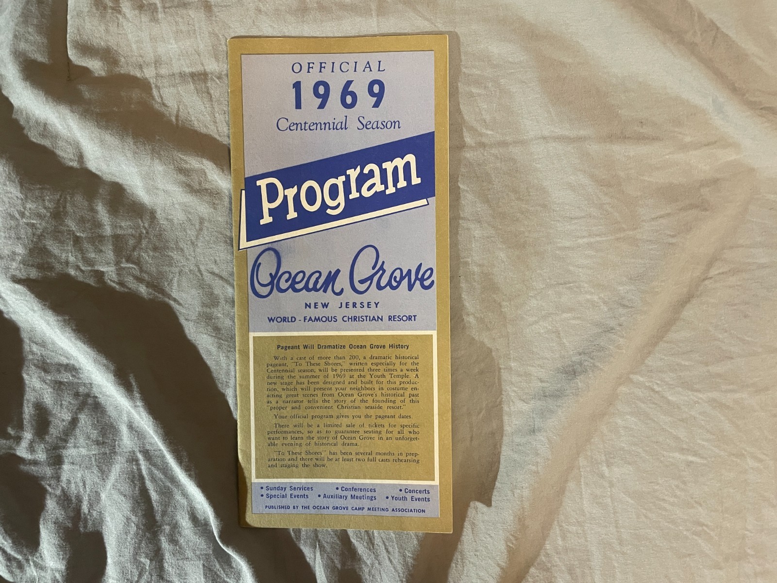 Ocean Grove NJ 1969 Program of Events Brochure New Jersey Shore Vintage