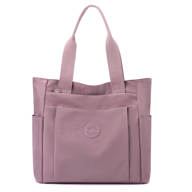 Casual women’s bag casual solid color nylon cloth shoulder portable mother bag