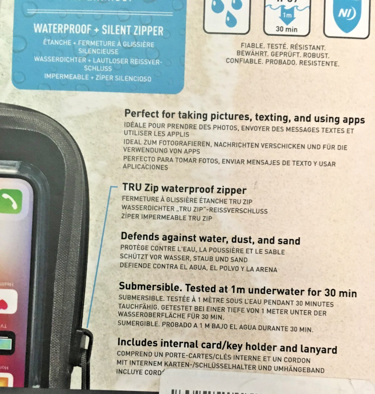 NEW RunOff Waterproof – Phone Case – Tru 3.9″ x 6.7″ x 0.7″