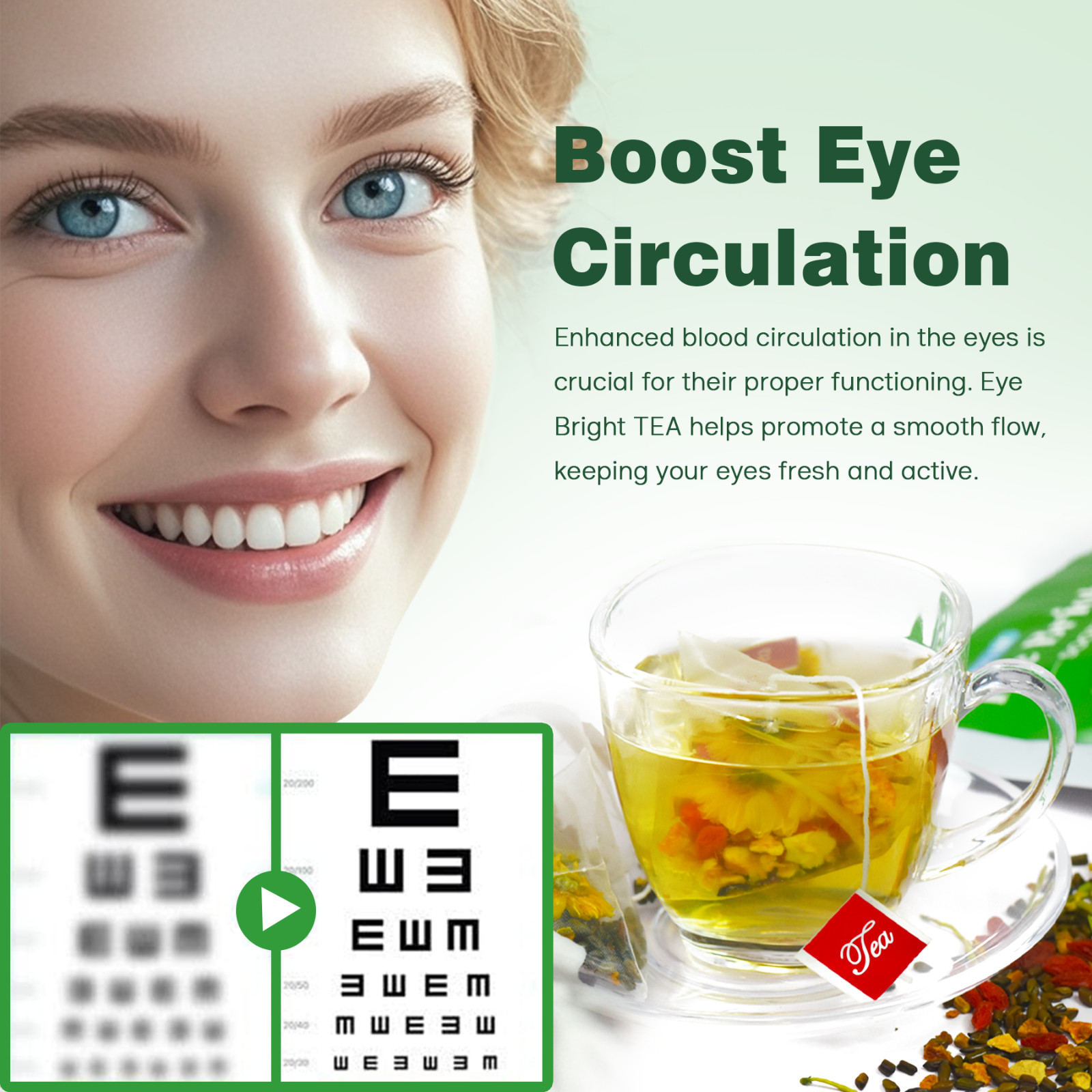 20 Pcs Natural Eye Bright Tea Chinese Herbal Liver Detox Eye Health Care Teabags