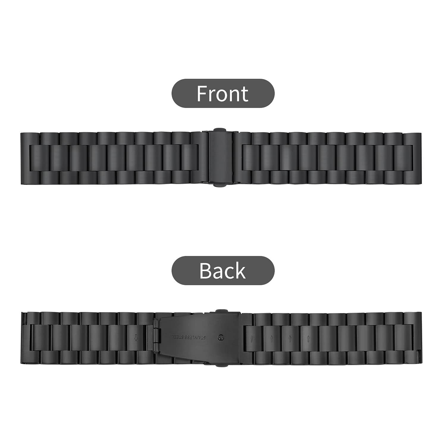 TStrap Metal Watch Strap 20mm – Black Quick Release Watch Straps for Men Wome…