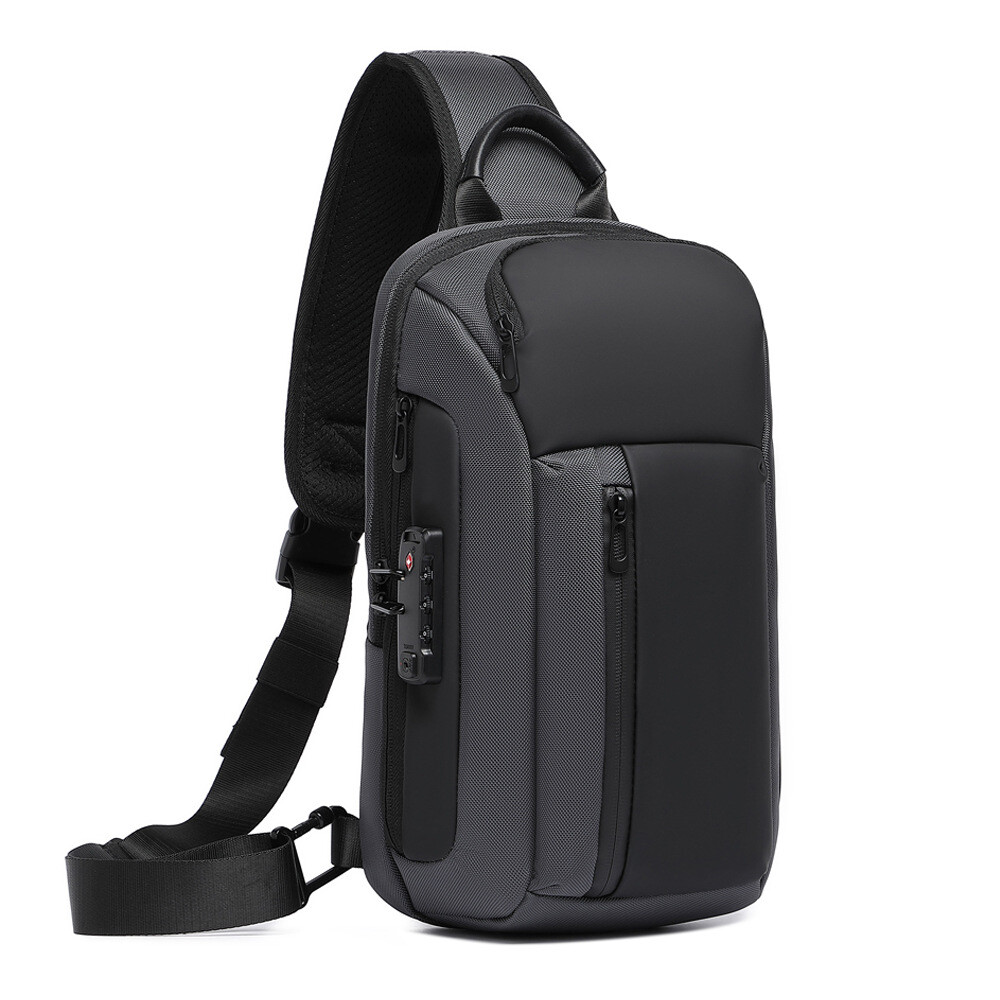 Crossbody bag Men’s shoulder bag TSA combination lock Anti-theft breast bag