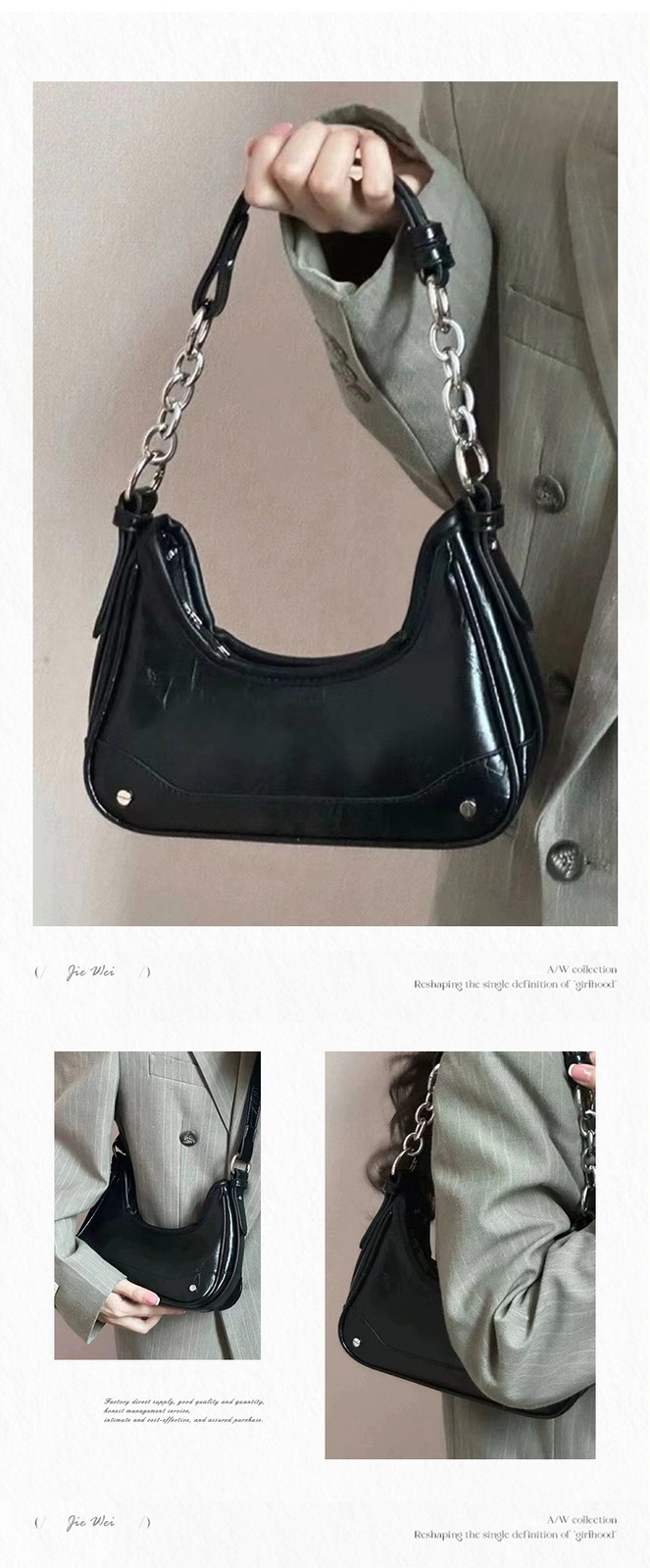 new trendy shiny crossbody women’s bag niche high-end versatile shoulder bag