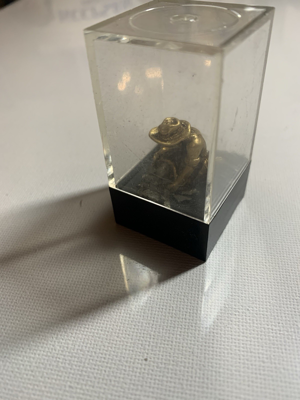 Pyrite 24k GP Miner Figurine Made & Mined In The West Travel Souvenir Vintage