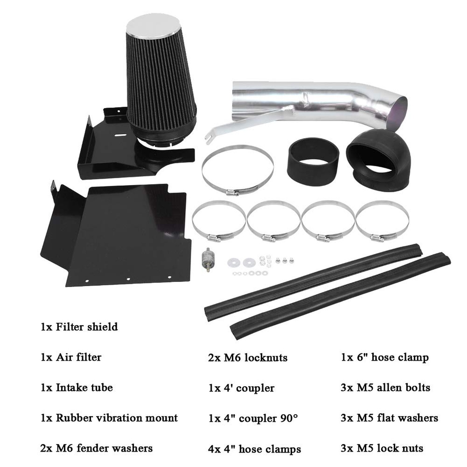 4″ Cold Air Intake System + Heat Shield For 99-06 GMC/Chevy V8 4.8L/5.3L/6.0L…
