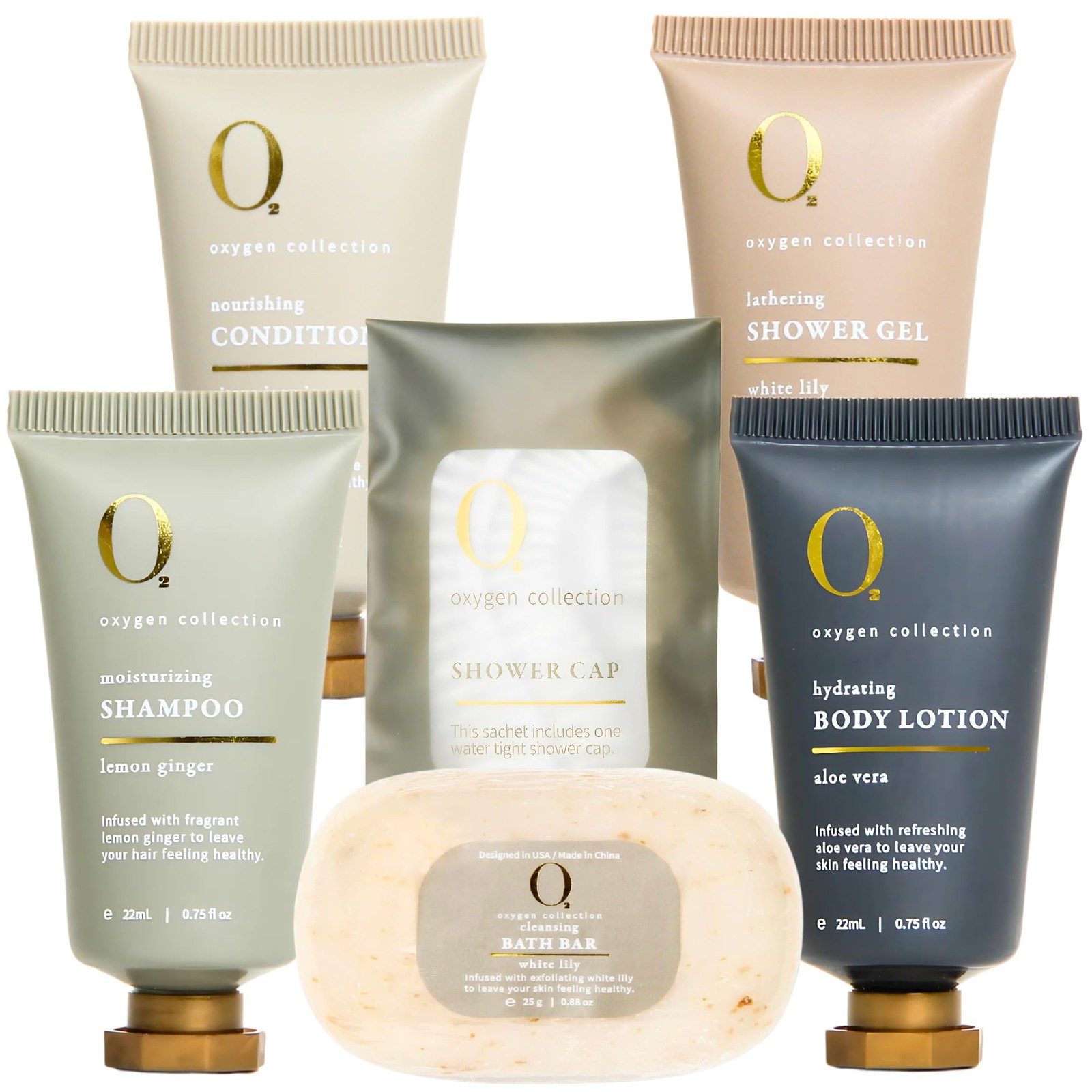 O2 Oxygen 300Pcs/22ml Travel Size Mini Shampoo and Conditioner Sets Body Wash…