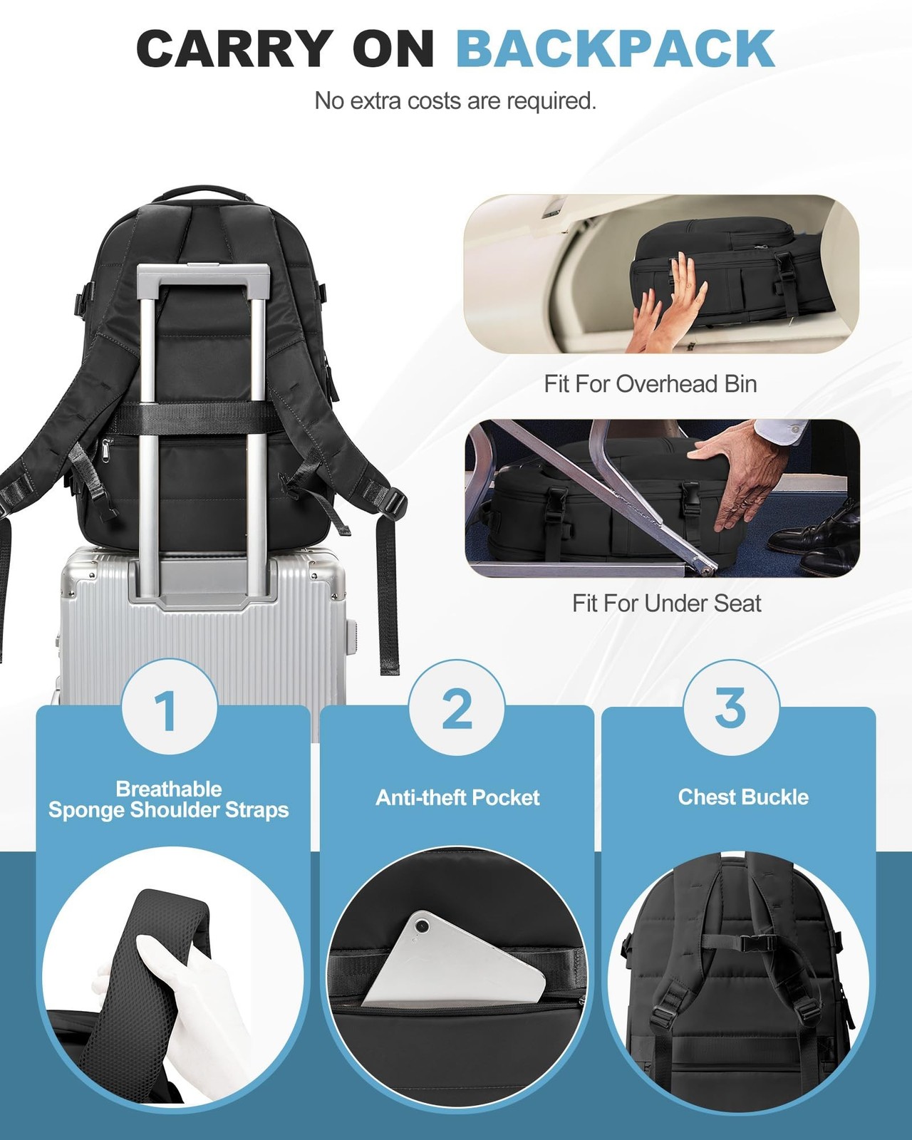 coofay Vacuum Backpack Travel with Pump Vacpack Backpack with Vacuum System T…
