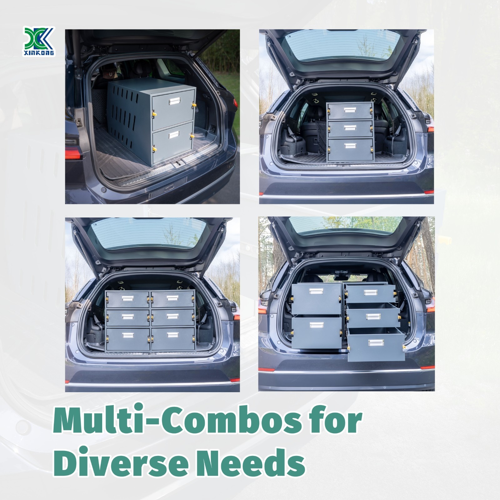XK Car SUV Trunk Organizer, 3 Drawers Storage Tool Box