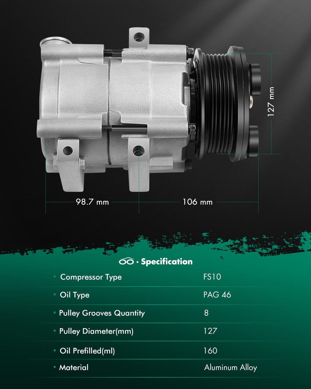 SCITOO AC Compressor for Ford for F150 4.6L 5.4L 1997 1998 1999 2000 2001, Fa…