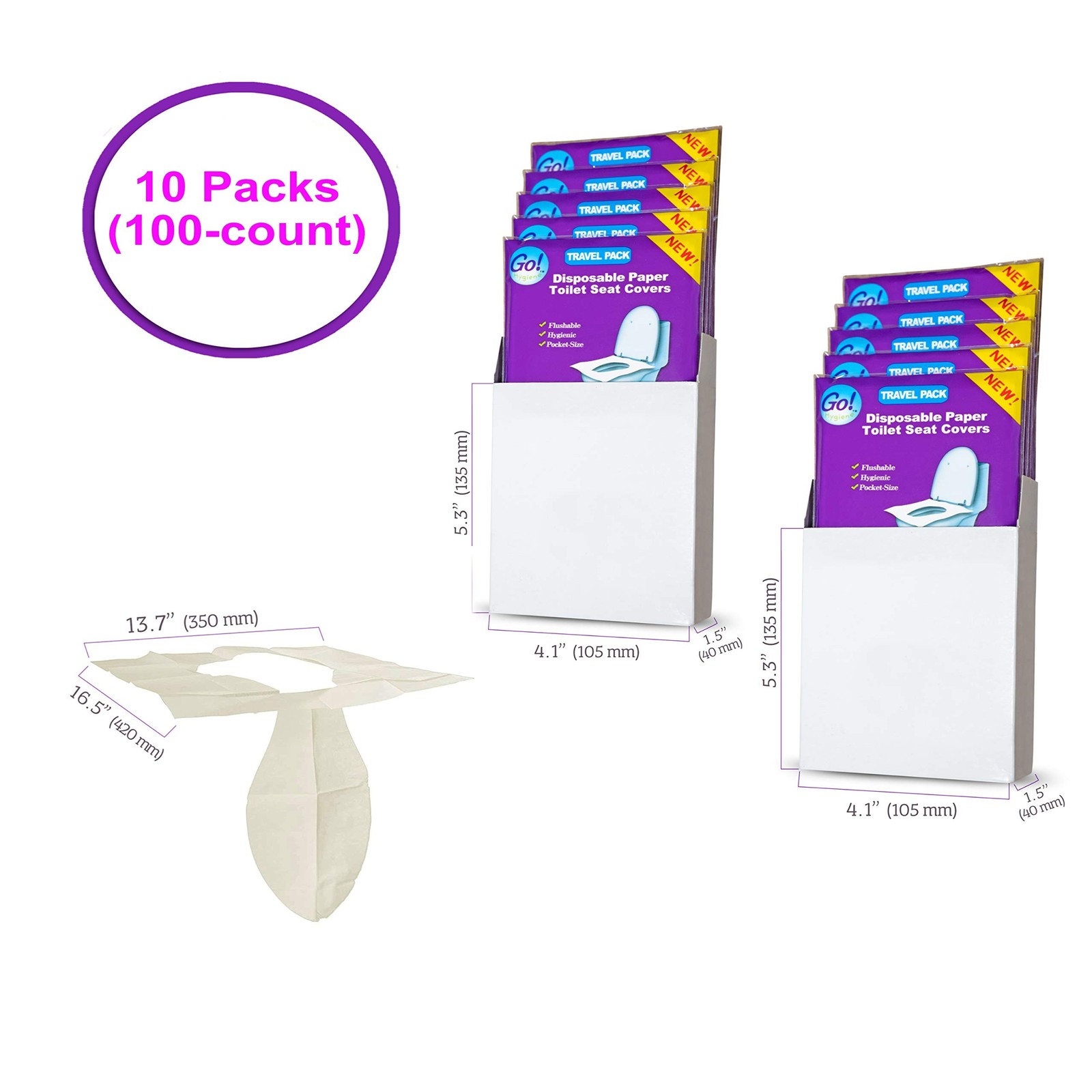 Disposable Paper Toilet Seat Covers 8 Packs (80-Count) + 2 Free Packs (20-Cou…