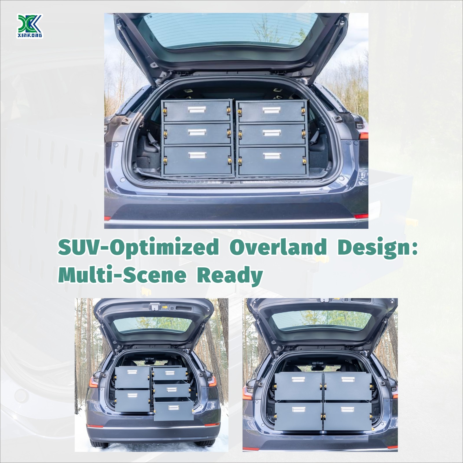 XK Car SUV Trunk Organizer, 3 Drawers Storage Tool Box