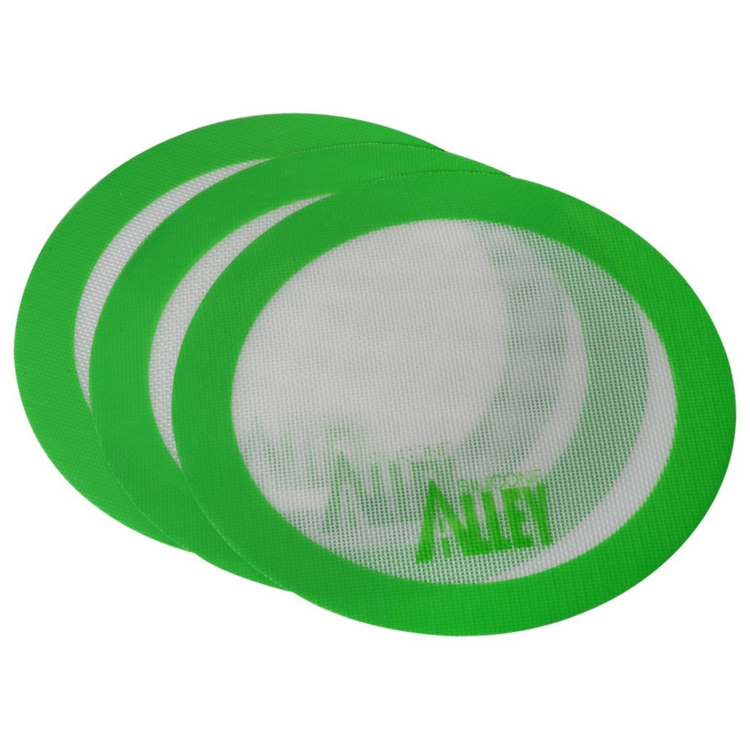 3 Non-stick Mat Pad/Silicone Rolling Baking Pastry Mat Large Round 9.5″ Green