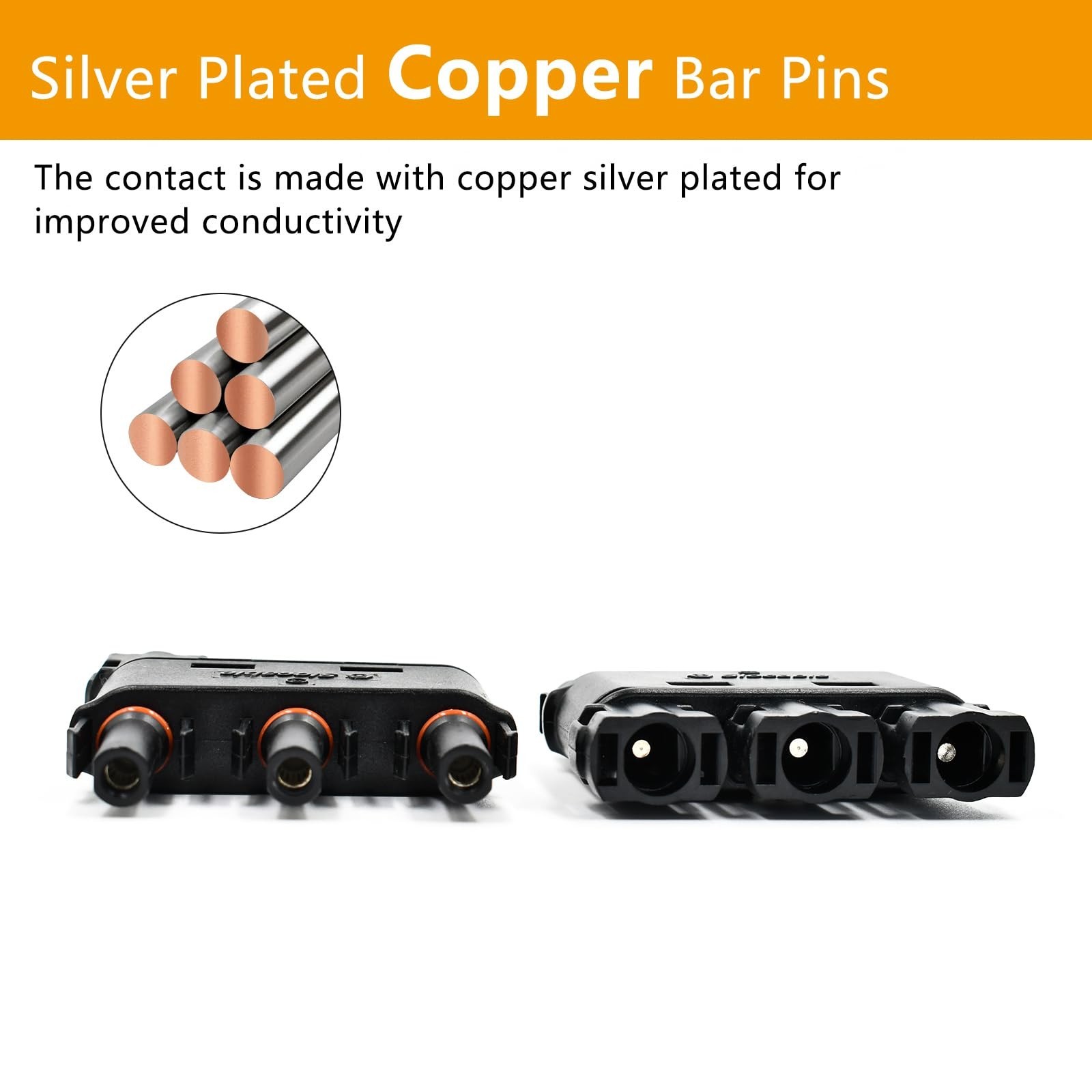 Solar Branch Connector, IP68 Waterproof 1500V 50A Solid Copper Terminal,FMMM+…