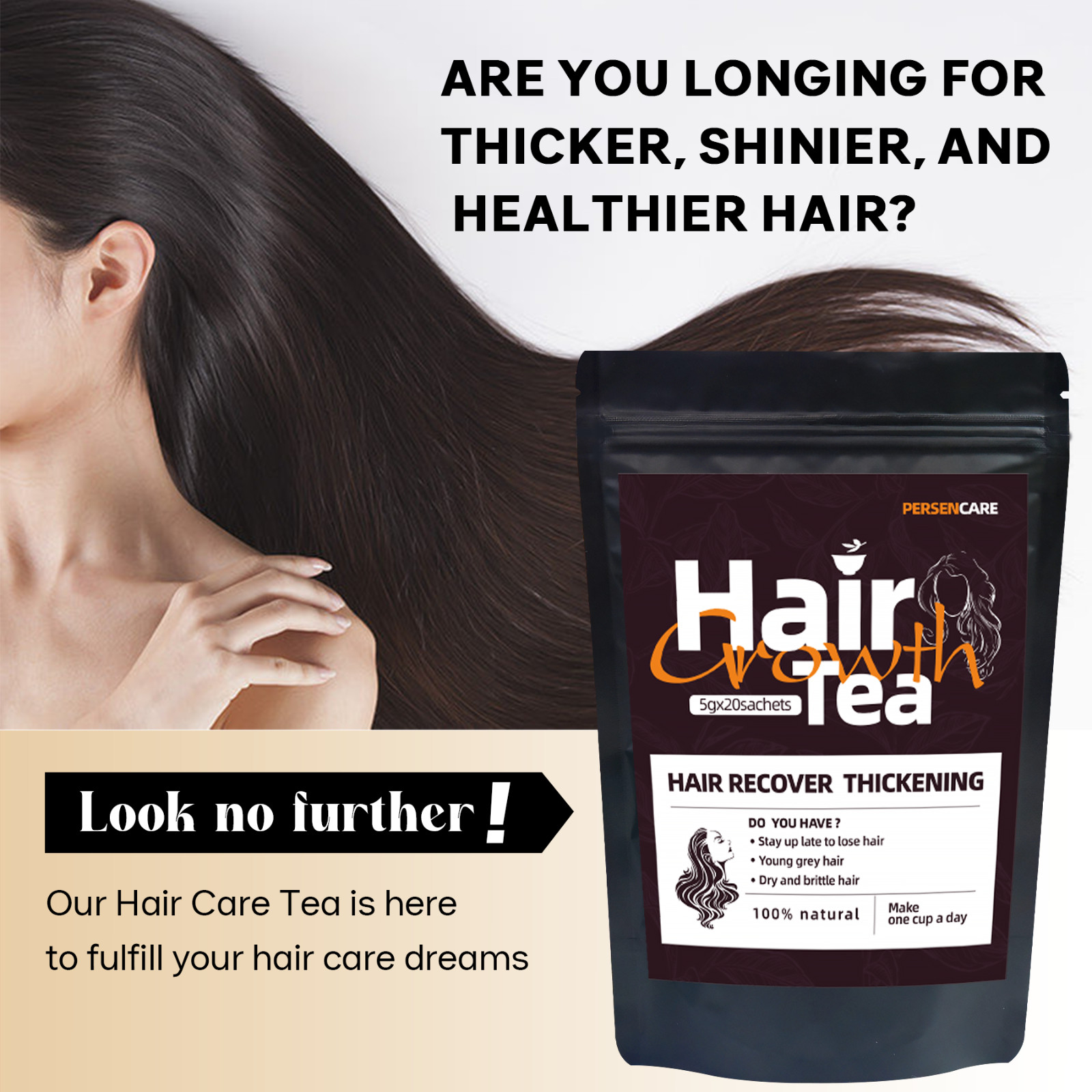 20 Pcs Natural Hair Growth Tea Stimulate Hair Scalp Health Hair Shine and Luster