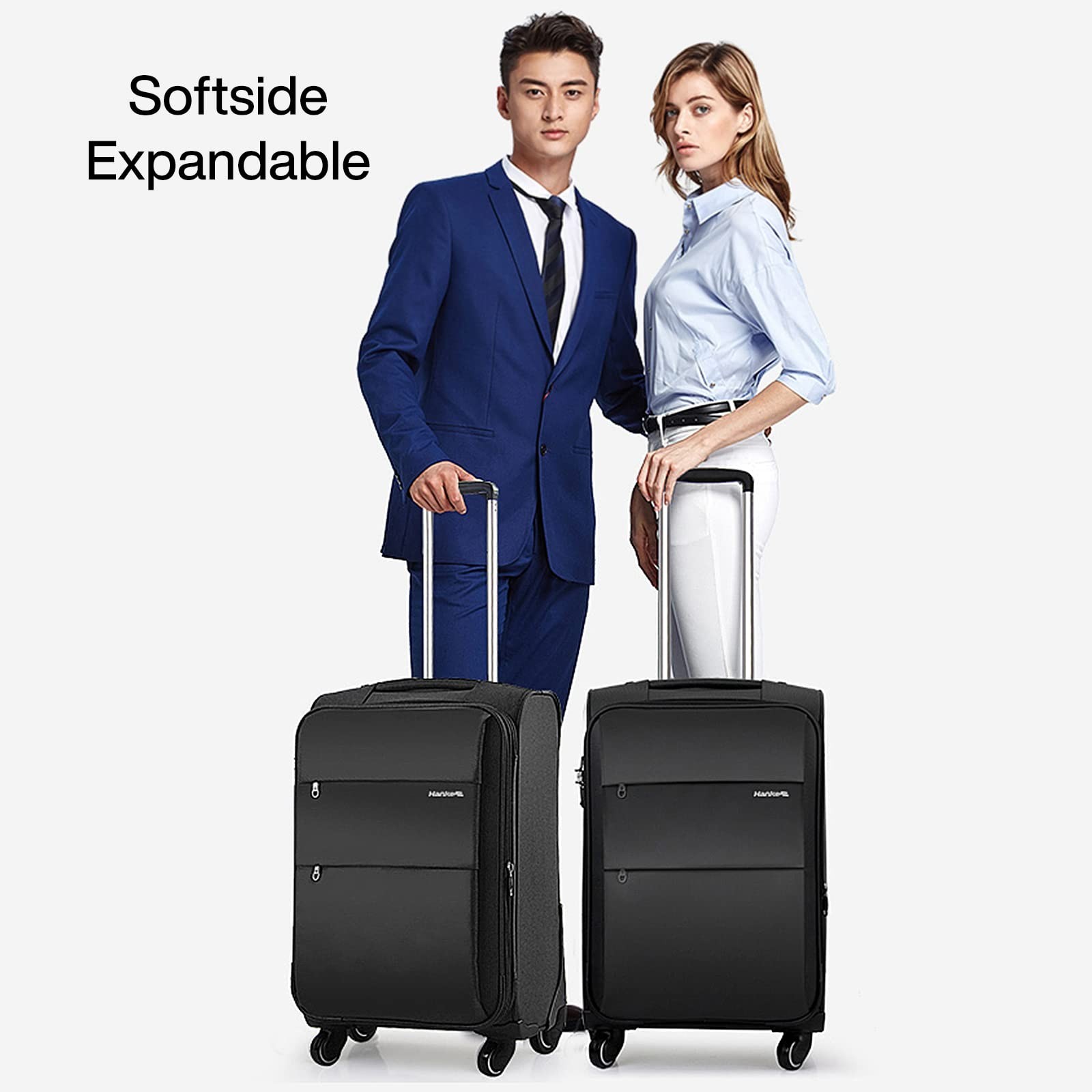 Hanke 24 Inch Expandable Luggage Large Suitcases with Wheels Softside Checked…