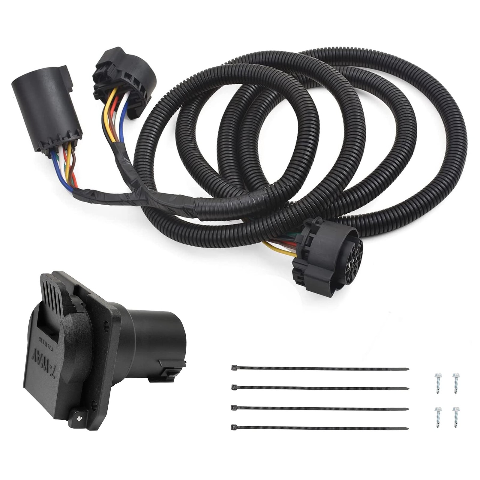 7-Foot 7-Pin Trailer Wiring Harness Kit for Ford F150 F250 F350 Towing