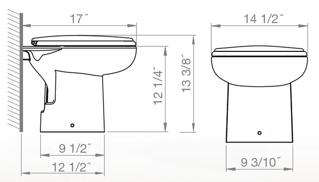 Sanimarin 31 Electric Marine Toilet – Compact, Low Profile, 12V System (WH)