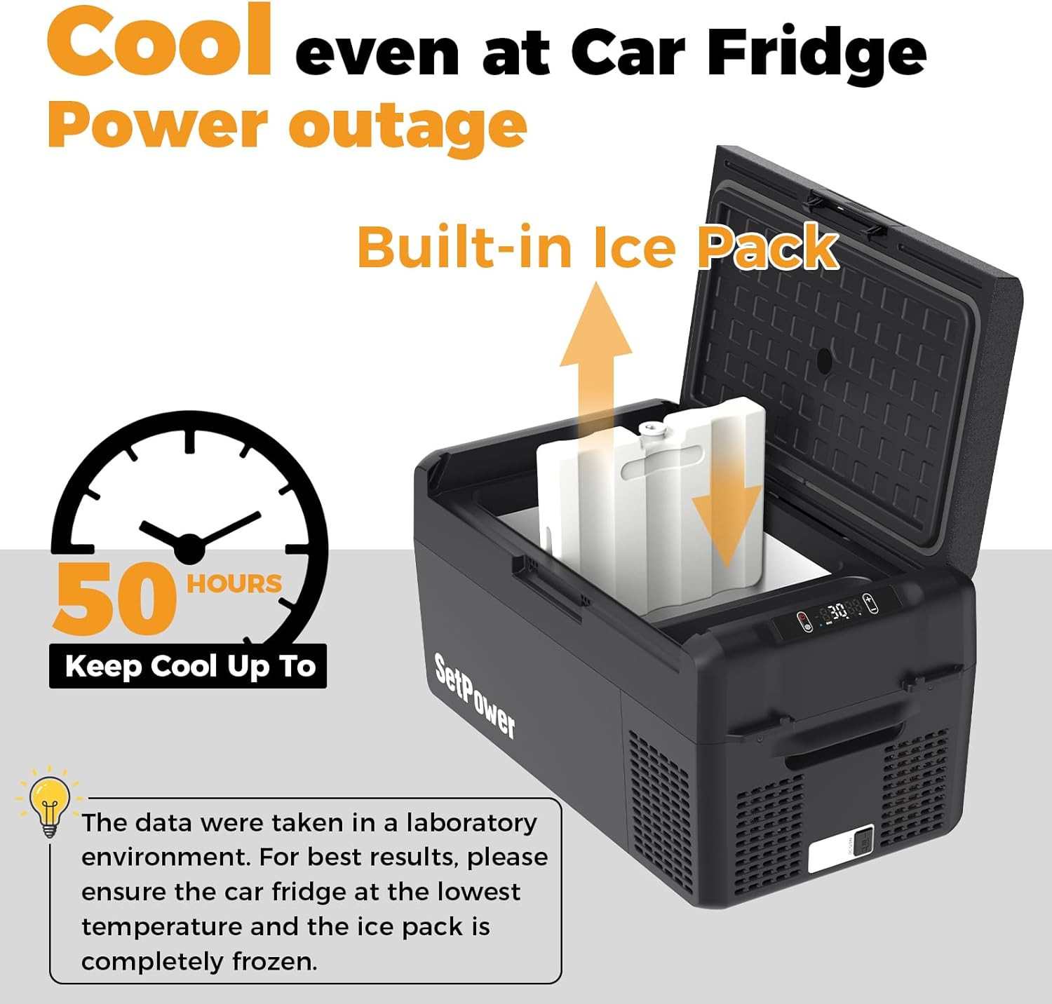 12V Refrigerator 21 Quart Portable Freezer 50 Hours Keep Cool,Electric Cooler fo