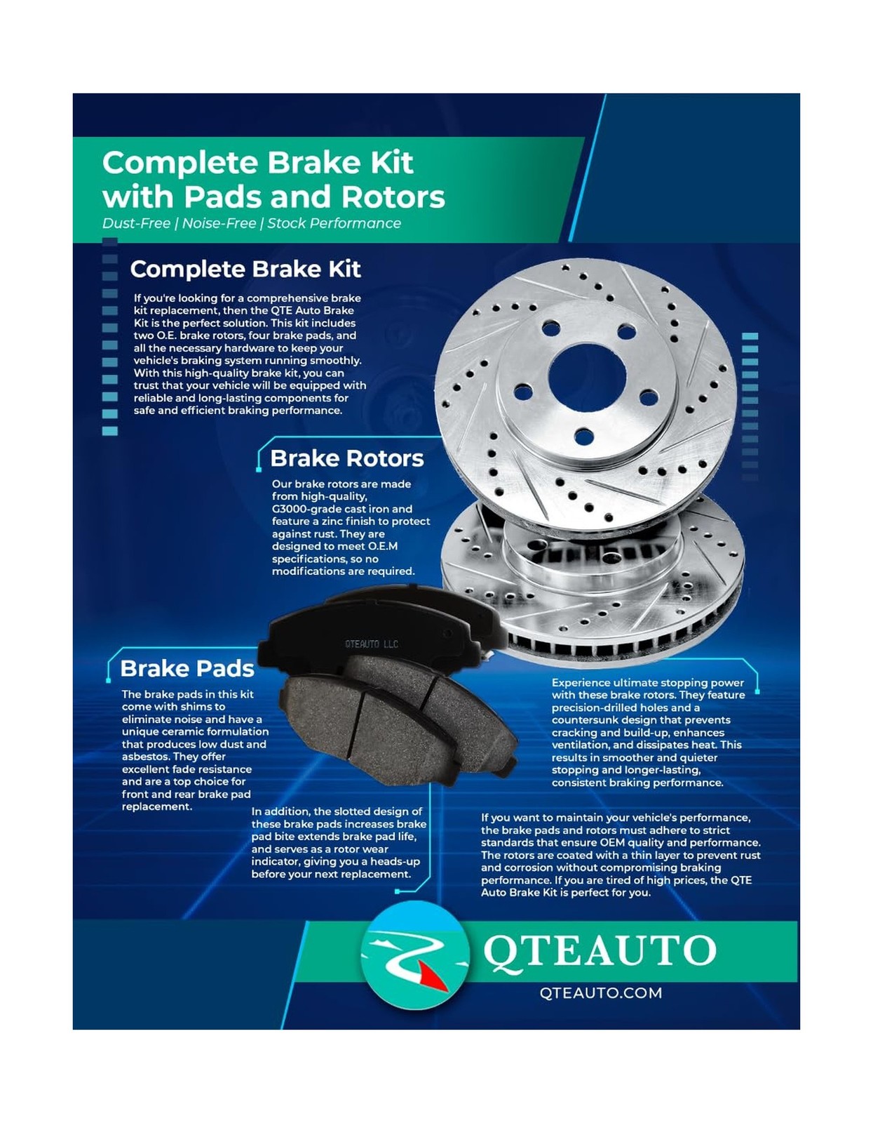 PM Auto Rear 305mm Brake Disc Rotors Replacement For 2005-2016 Honda CR-V