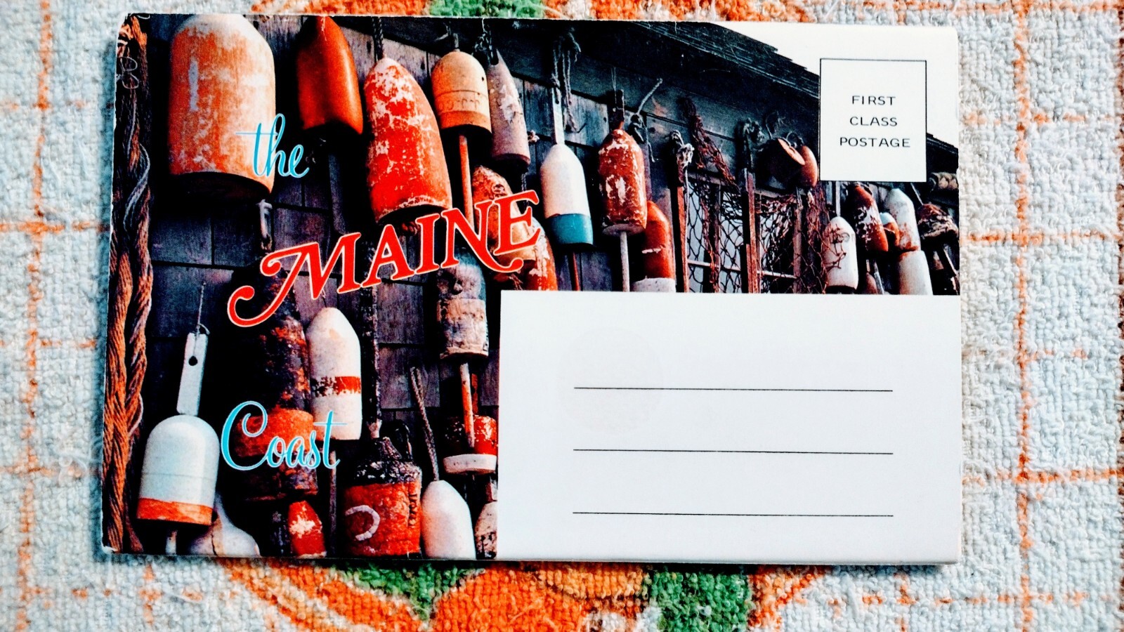 SCENIC PHOTO POST CARD FOLDER the Restless Sea MAINE