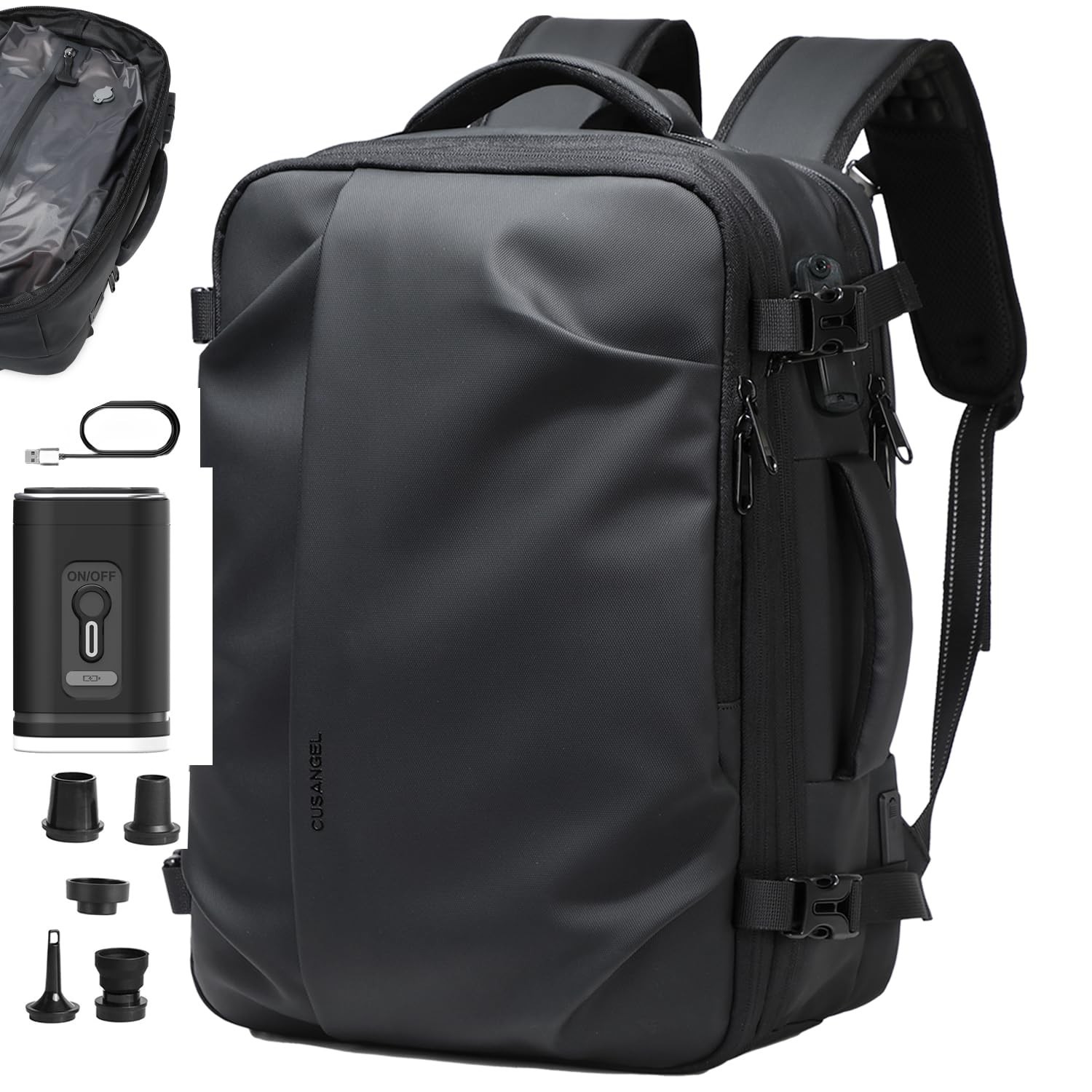 Cusangel vacuum backpack travel with pump compression,18in vac travel 45L exp…