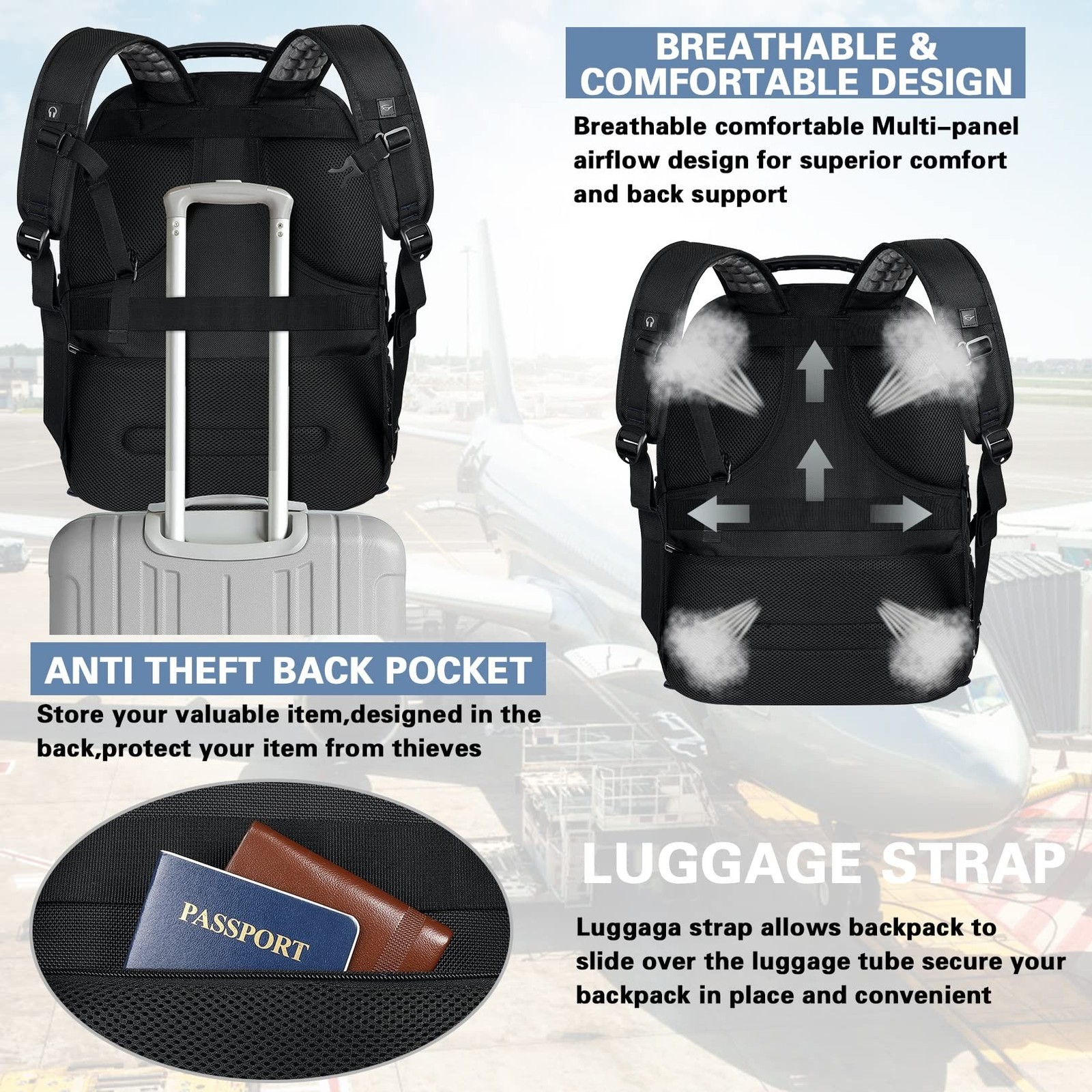 18.4 Inch Laptop Backpack,Extra Large Travel Backpack for Men Women,60L Big C…