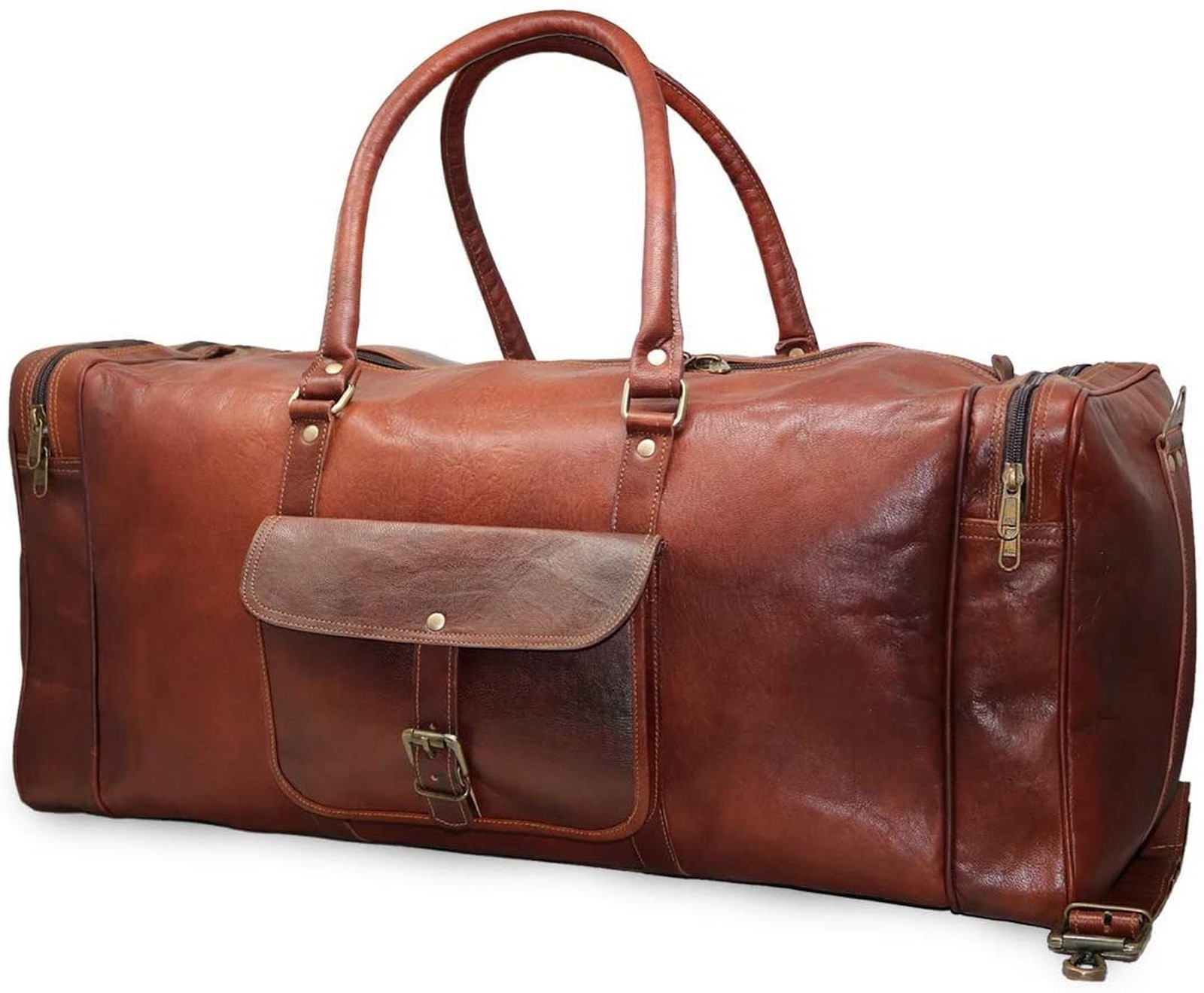 Jaald 26 Inches Leather Duffle Bag Travel Carry-on Luggage Overnight Gym Week…