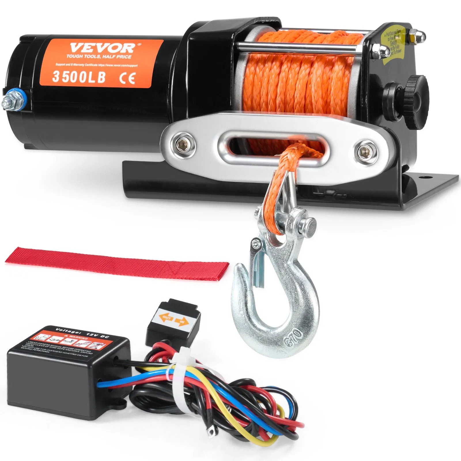 Electric Winch, 3500 lb Line Pull Capacity, 12V DC ATV/UTV Winch with ?&brvbar;3