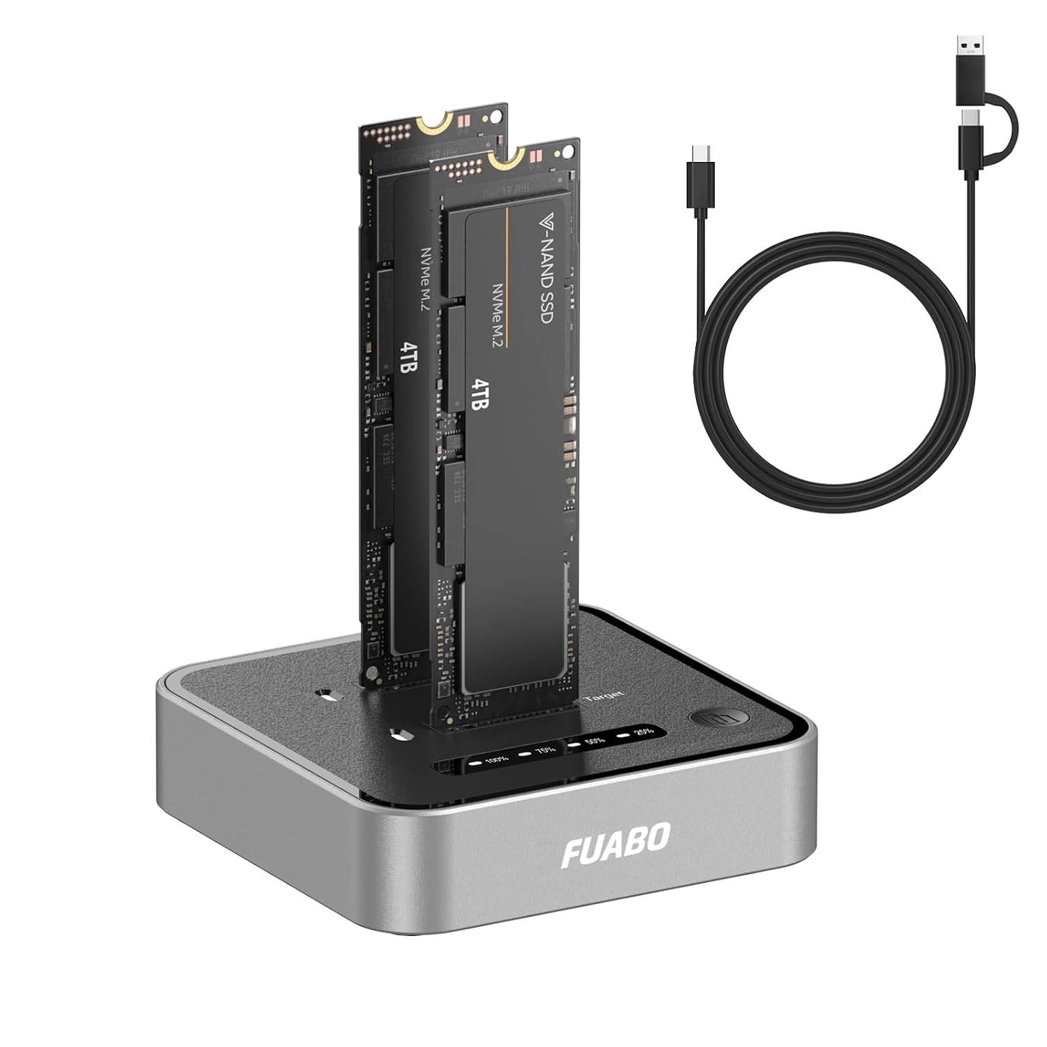 M.2 Duplicator Dual Bay NVMe SSD Cloner with USB-C, 20Gbps USB 3.2 Gen 2X2 Tool-
