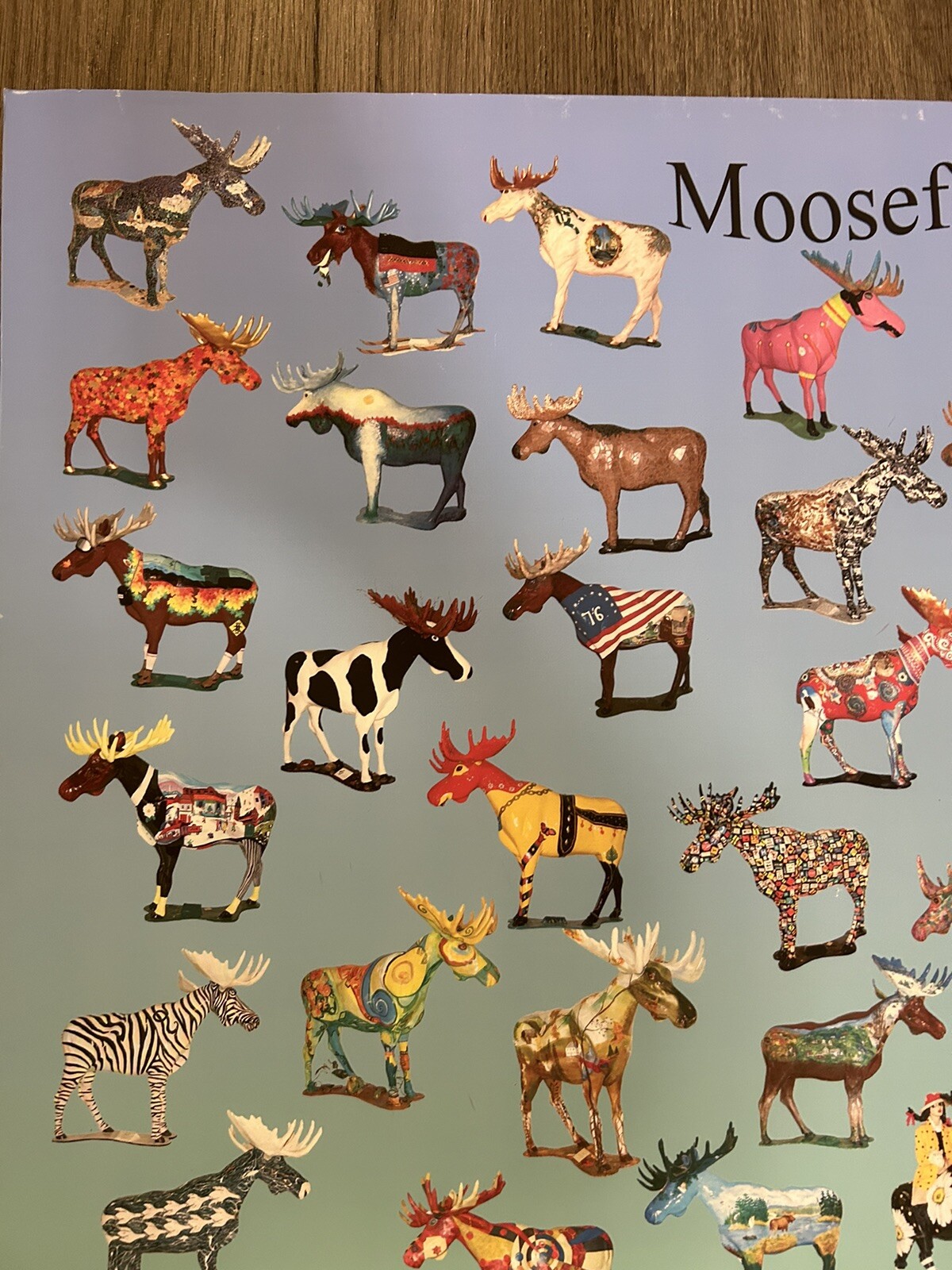 MOOSEFEST Re- Listed Bennington Vermont 2005 T Poster 20x 30 Colorful Moose