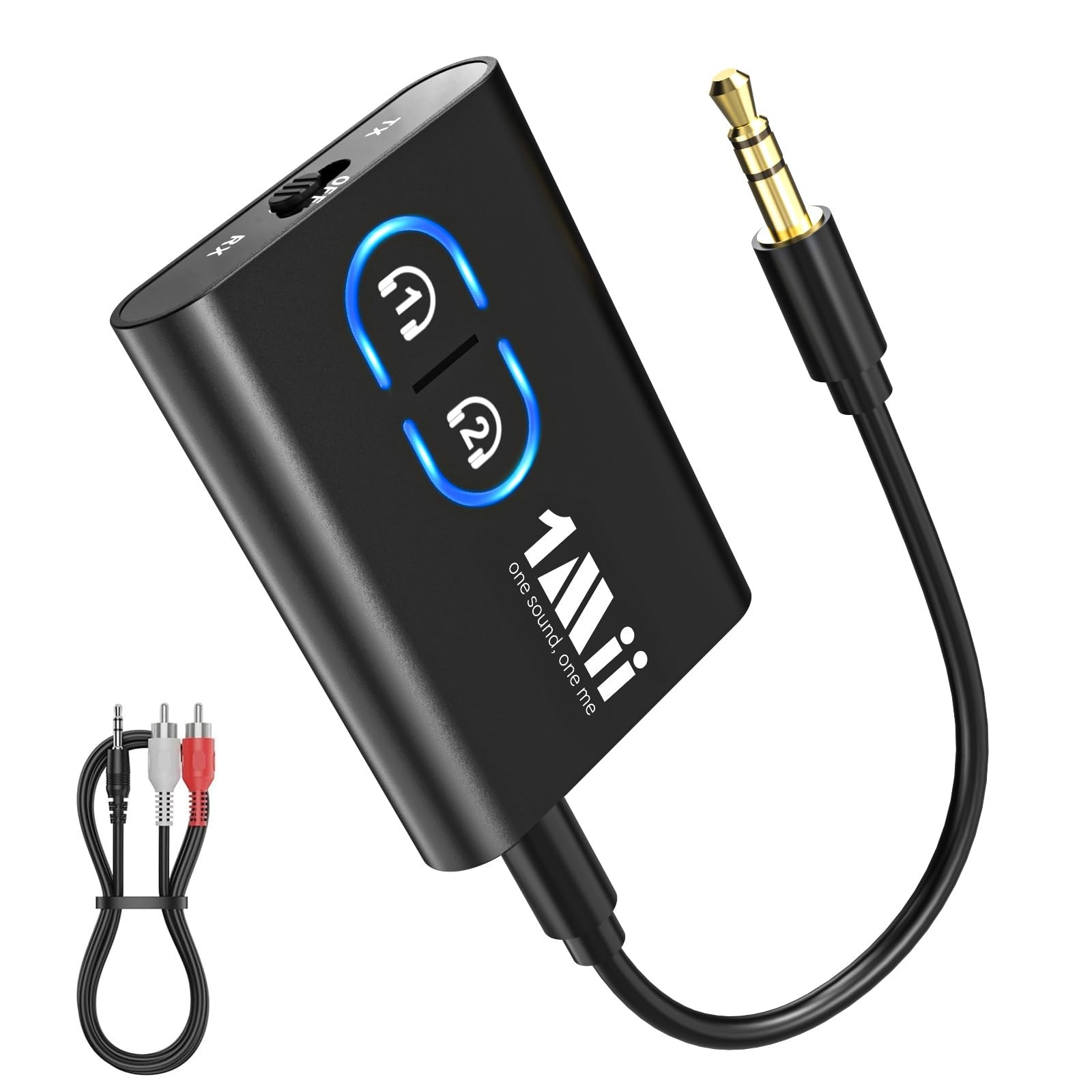 1Mii Bluetooth 5.3 Transmitter Receiver for TV to Wireless Headphones, Dual L…