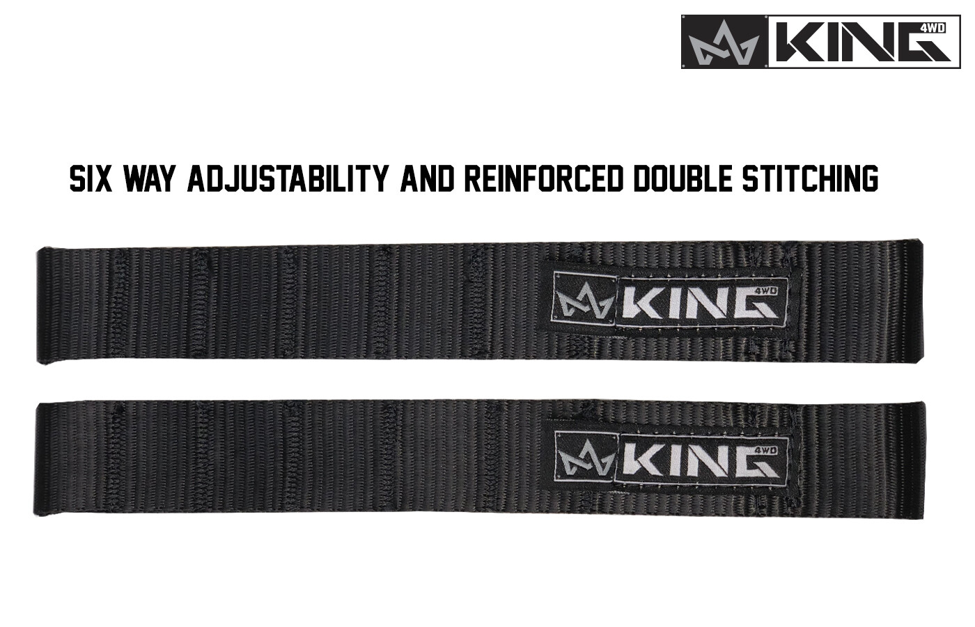 16010001 King 4WD Heavy Duty Adjustable Door Straps Solid In Pairs for CJ, YJ &
